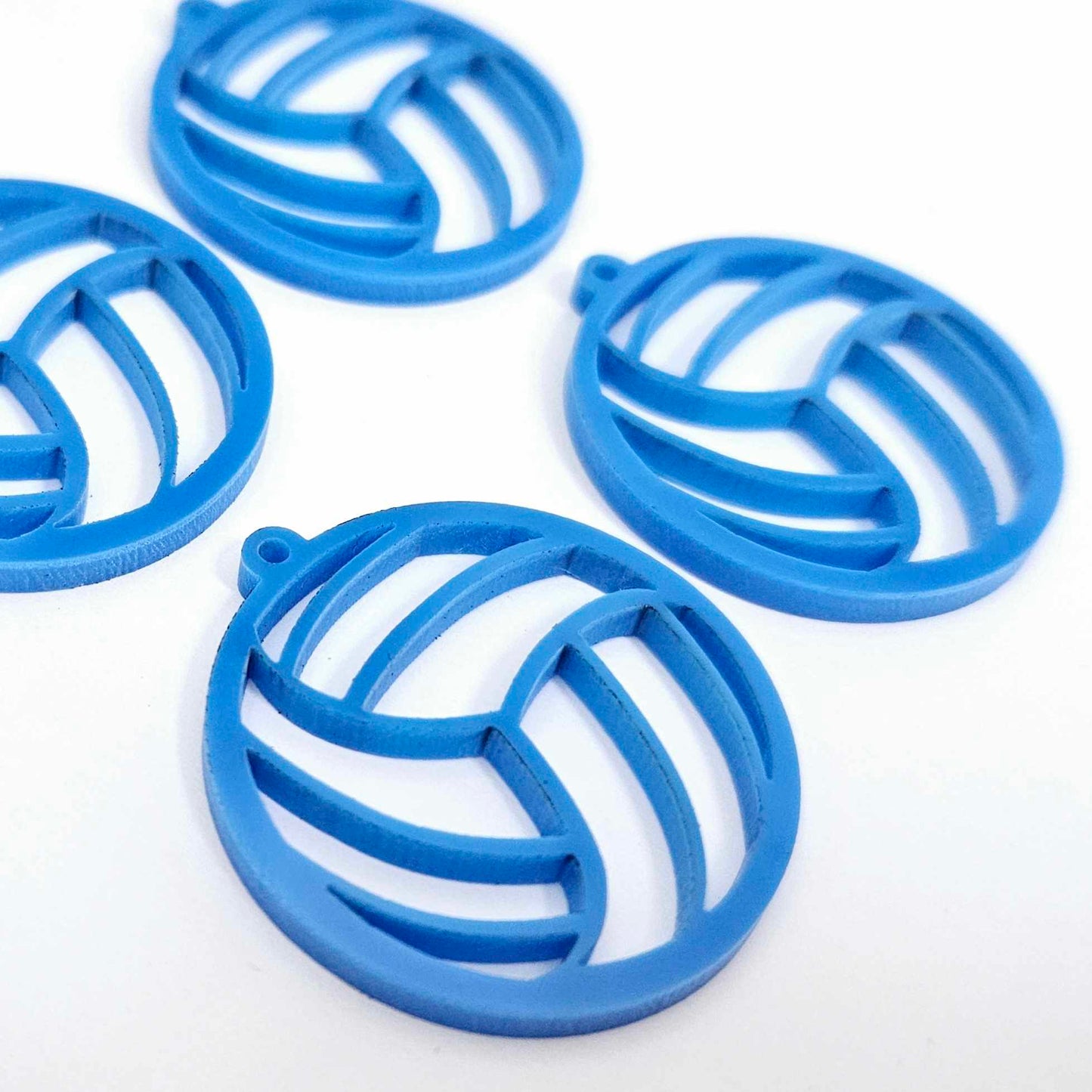sky blue netball volleyball sport team DIY earring supplies laser cut acrylic dangles blanks