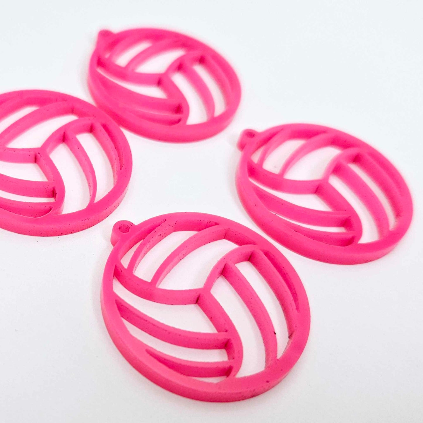 hot pink netball volleyball sport team DIY earring supplies laser cut acrylic dangles blanks
