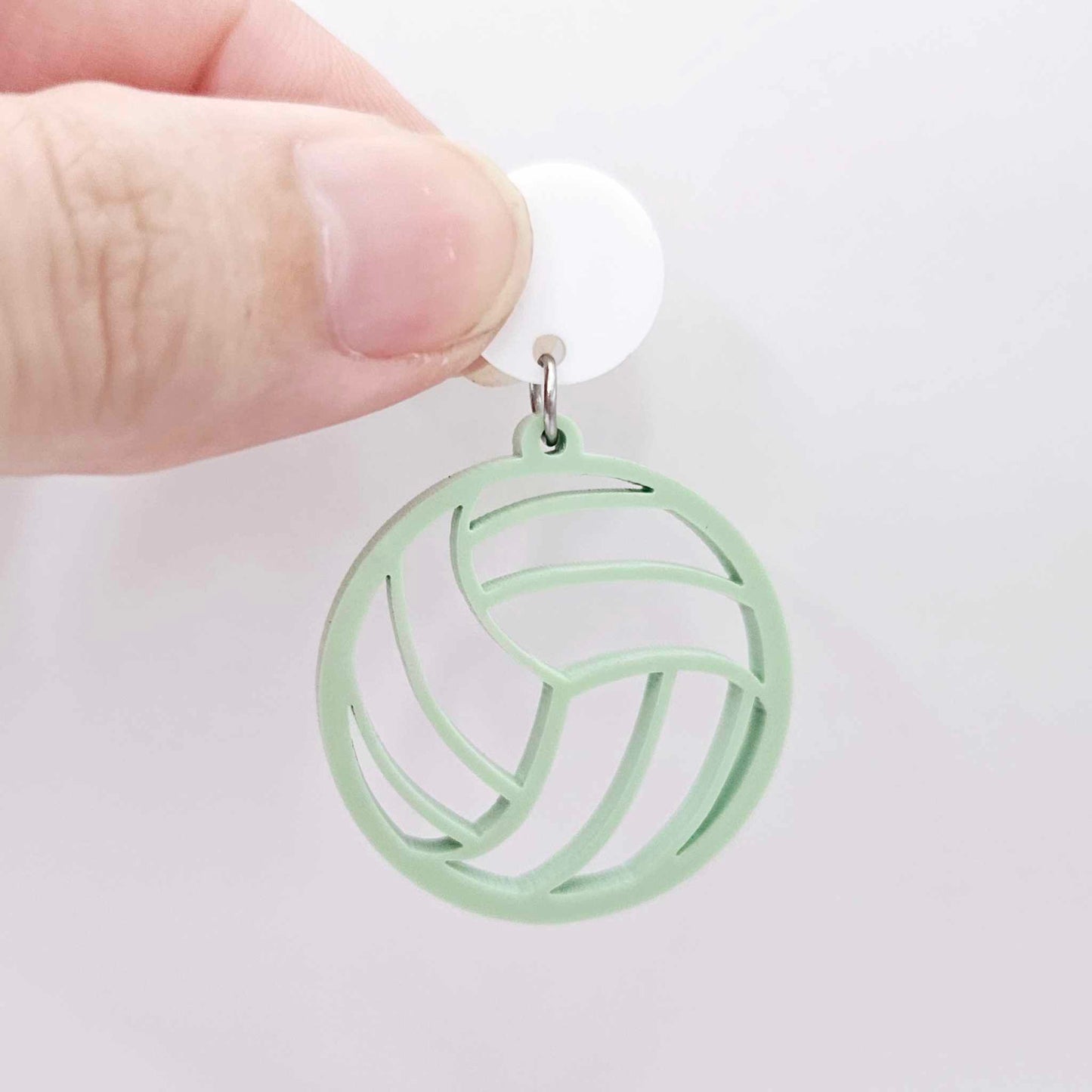 pastel green mint netball volleyball DIY earring supplies laser cut acrylic dangles blanks sports