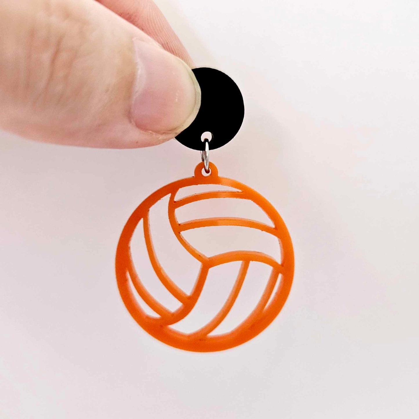 orange netball volleyball sport team DIY earring supplies laser cut acrylic dangles blanks