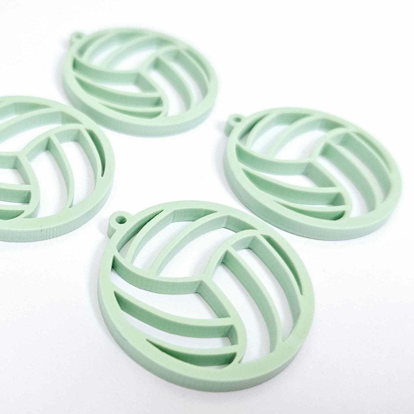 pastel green mint netball volleyball DIY earring supplies laser cut acrylic dangles blanks sports