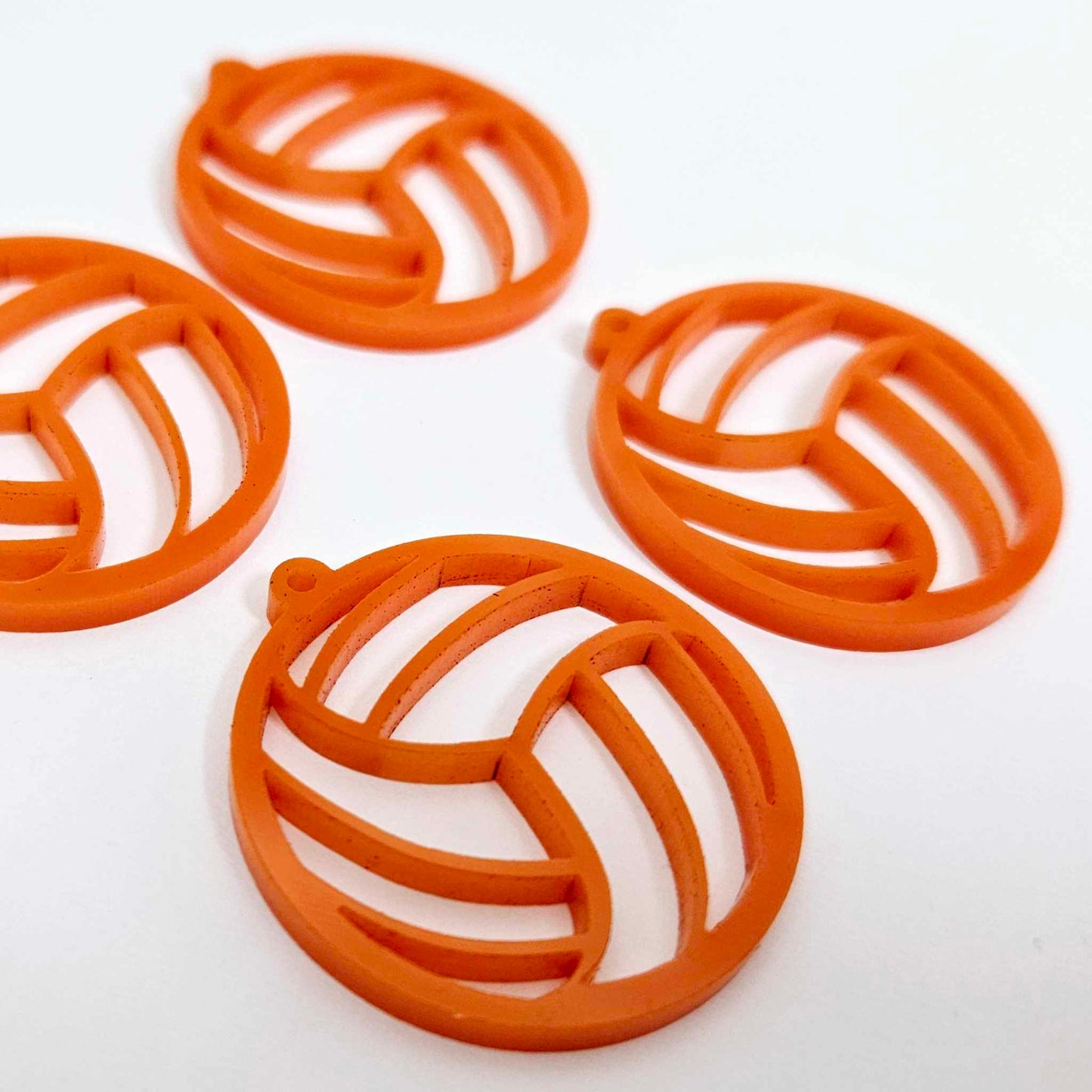 orange netball volleyball sport team DIY earring supplies laser cut acrylic dangles blanks