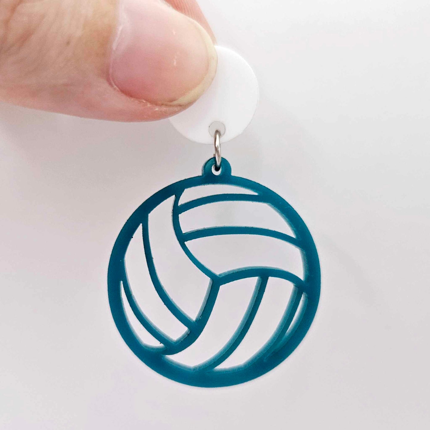 turquoise netball volleyball sport team DIY earring supplies laser cut acrylic dangles blanks