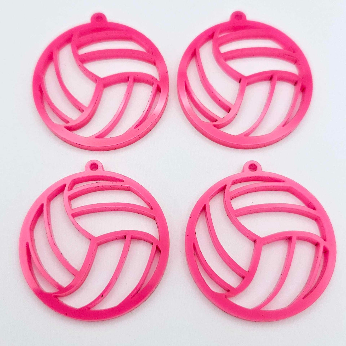 hot pink netball volleyball sport team DIY earring supplies laser cut acrylic dangles blanks