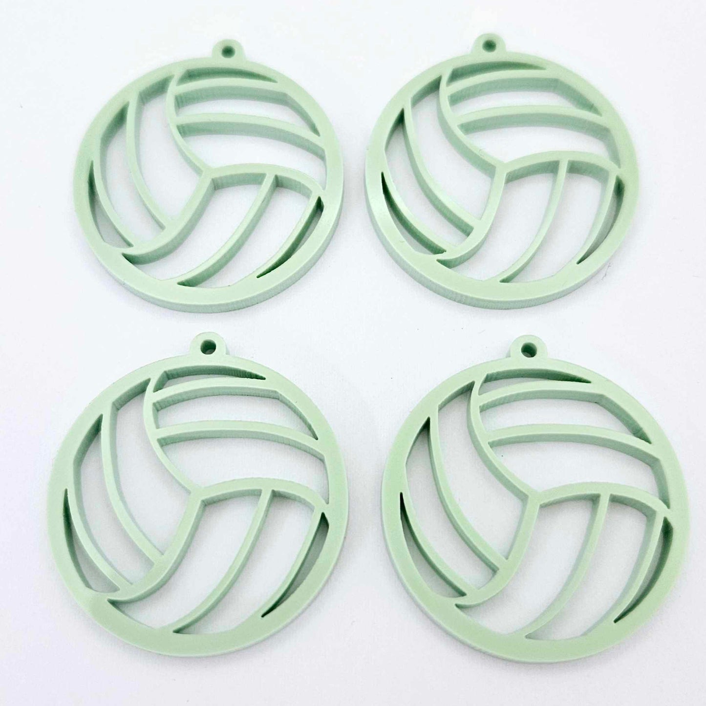 pastel green mint netball volleyball DIY earring supplies laser cut acrylic dangles blanks sports