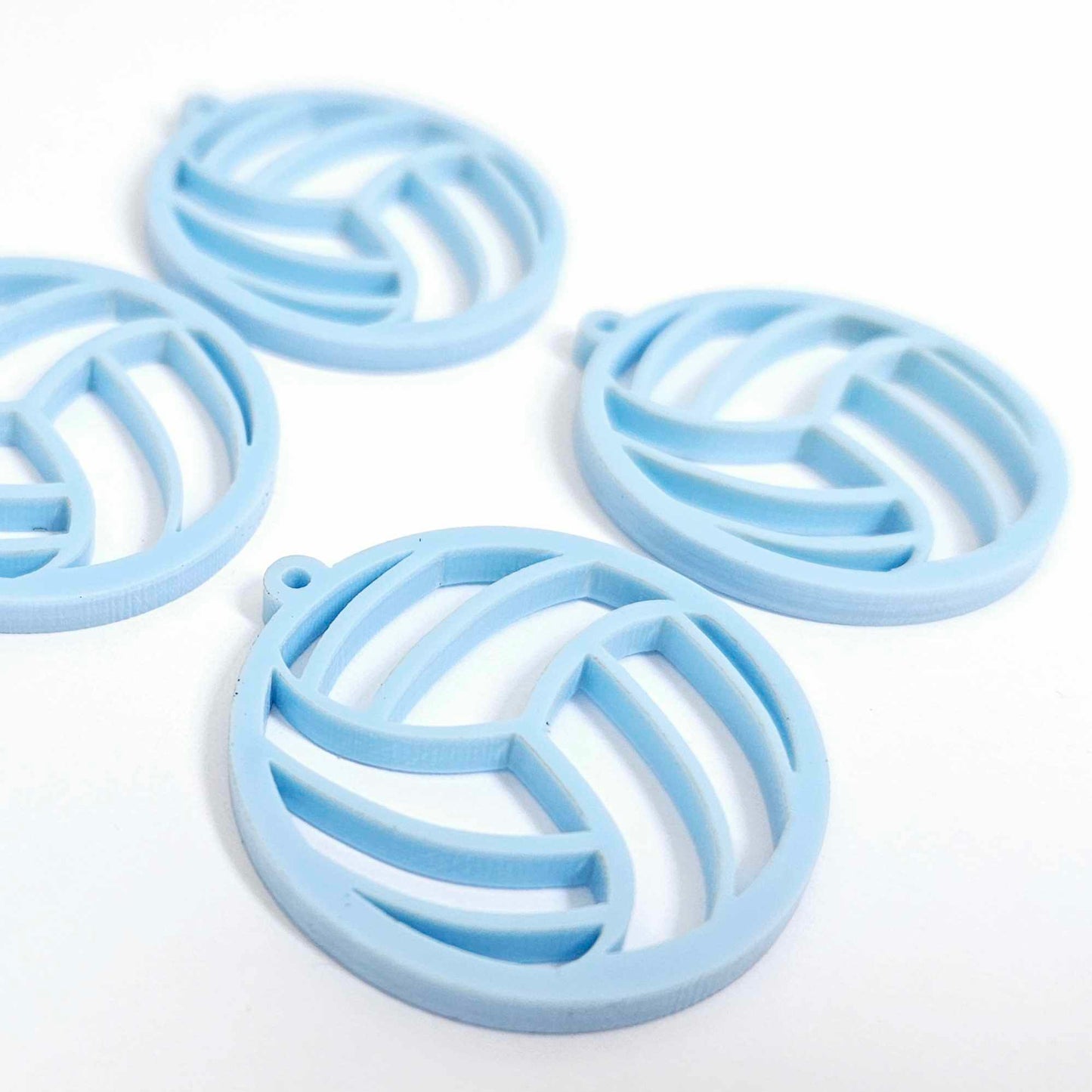 pastel blue netball volleyball DIY earring supplies laser cut acrylic dangles blanks sports
