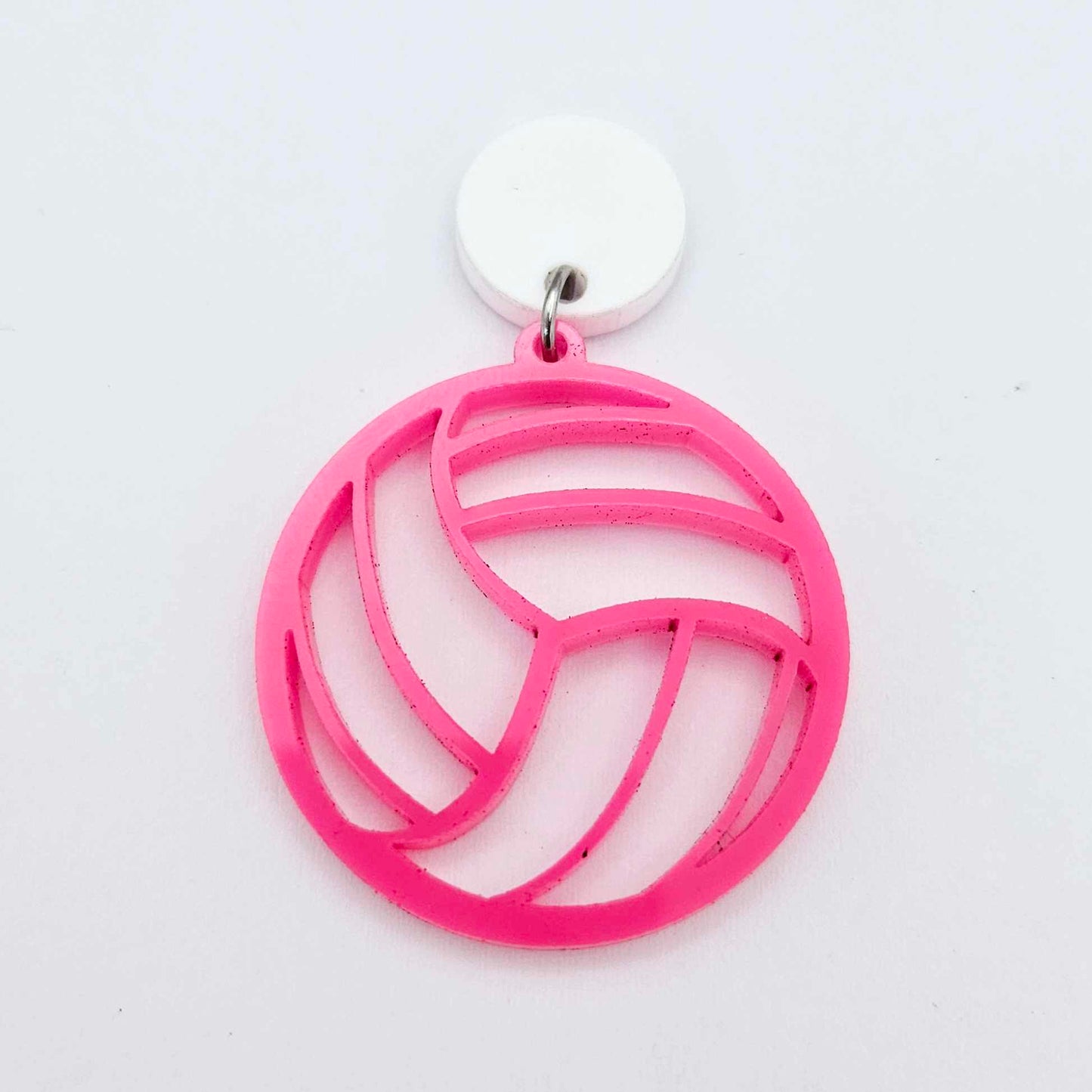 hot pink netball volleyball sport team DIY earring supplies laser cut acrylic dangles blanks