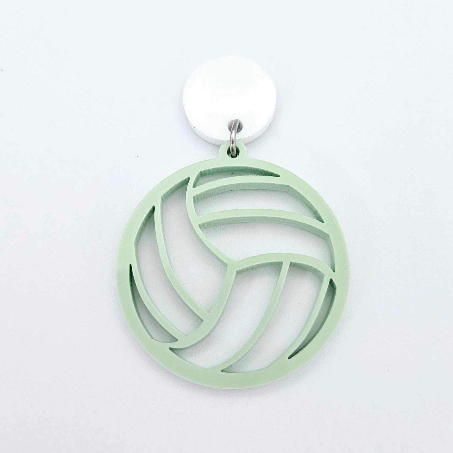 pastel green mint netball volleyball DIY earring supplies laser cut acrylic dangles blanks sports