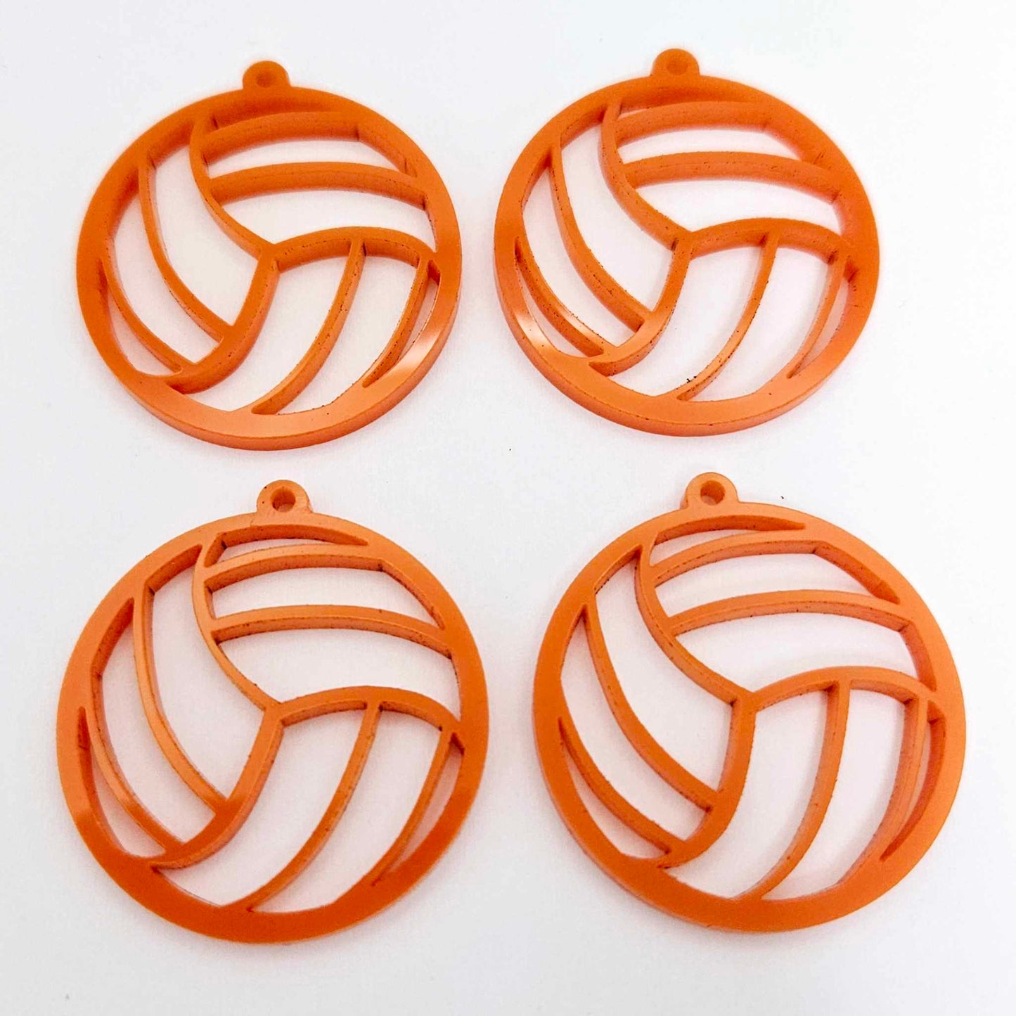 orange netball volleyball sport team DIY earring supplies laser cut acrylic dangles blanks