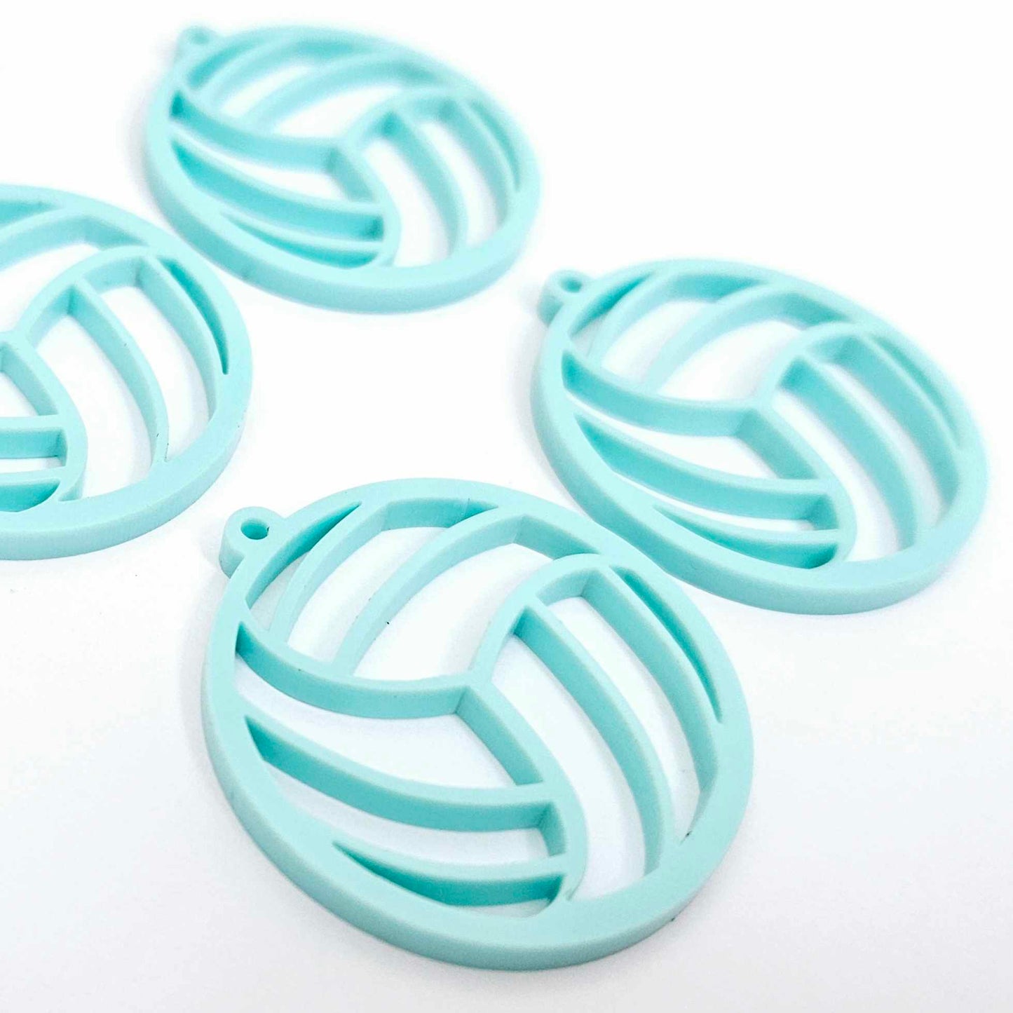 pastel turquoise aqua netball volleyball sport team DIY earring supplies laser cut acrylic dangles blanks