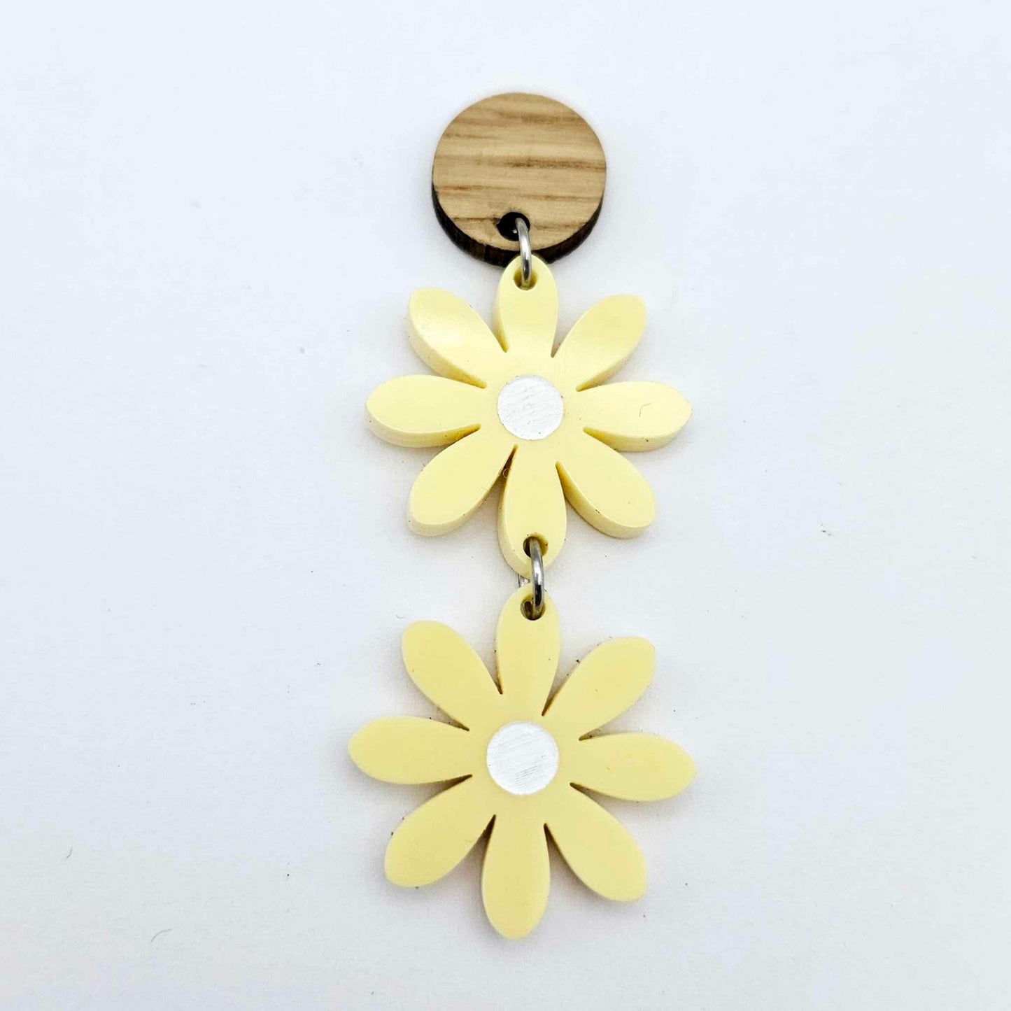 pastel yellow daisy flower layered DIY earring supplies laser cut acrylic dangles blanks paint fill