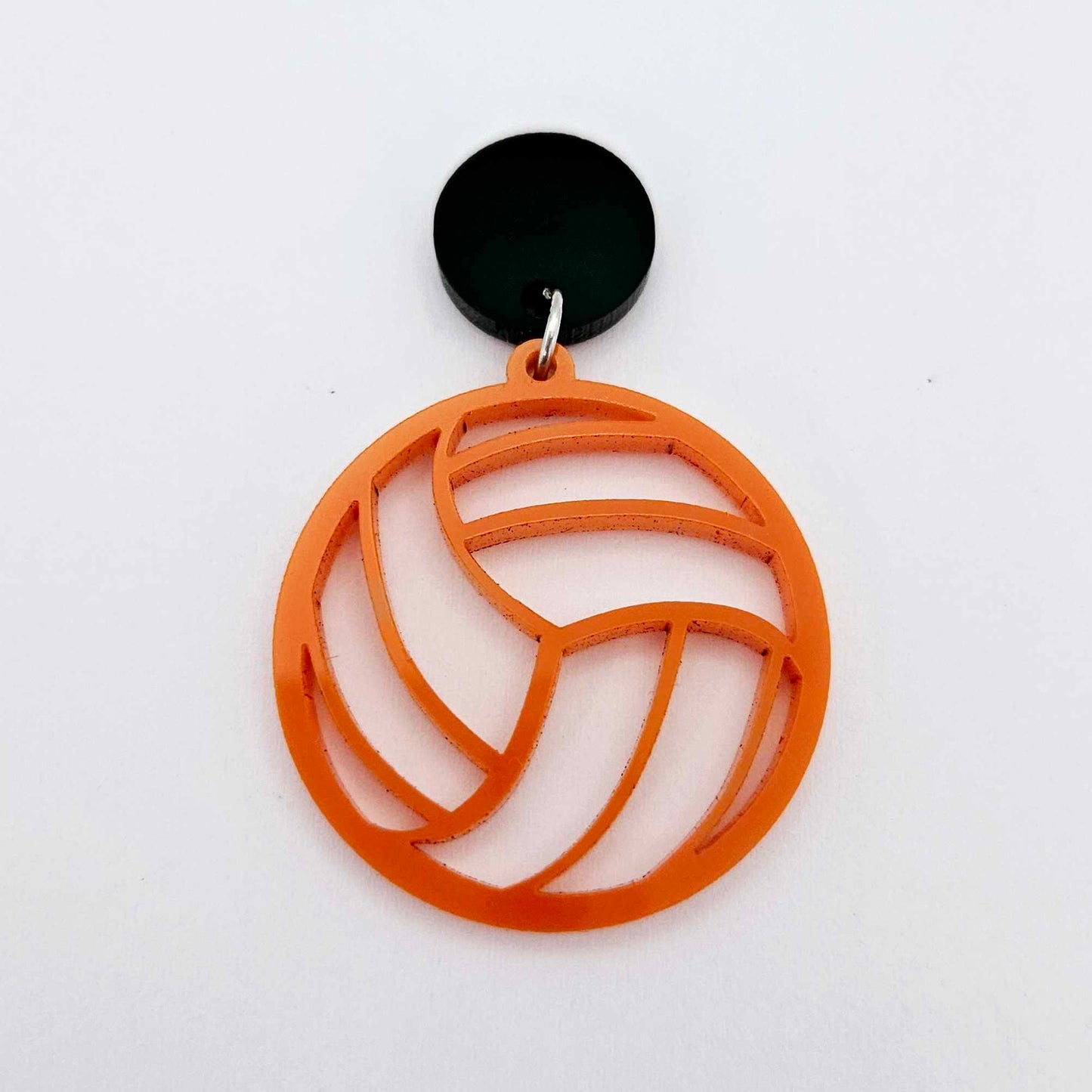 orange netball volleyball sport team DIY earring supplies laser cut acrylic dangles blanks