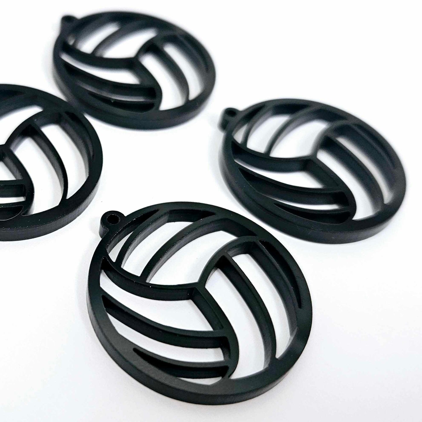 glossy black netball volleyball DIY earring supplies laser cut acrylic dangles blanks sports