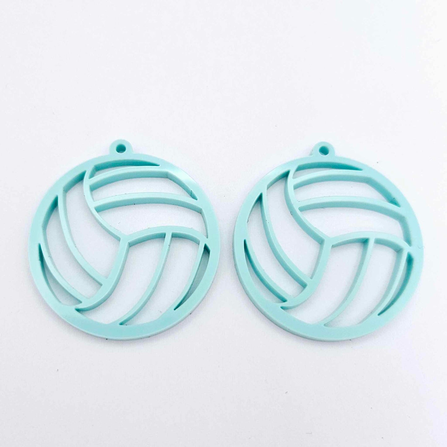 pastel turquoise aqua netball volleyball sport team DIY earring supplies laser cut acrylic dangles blanks