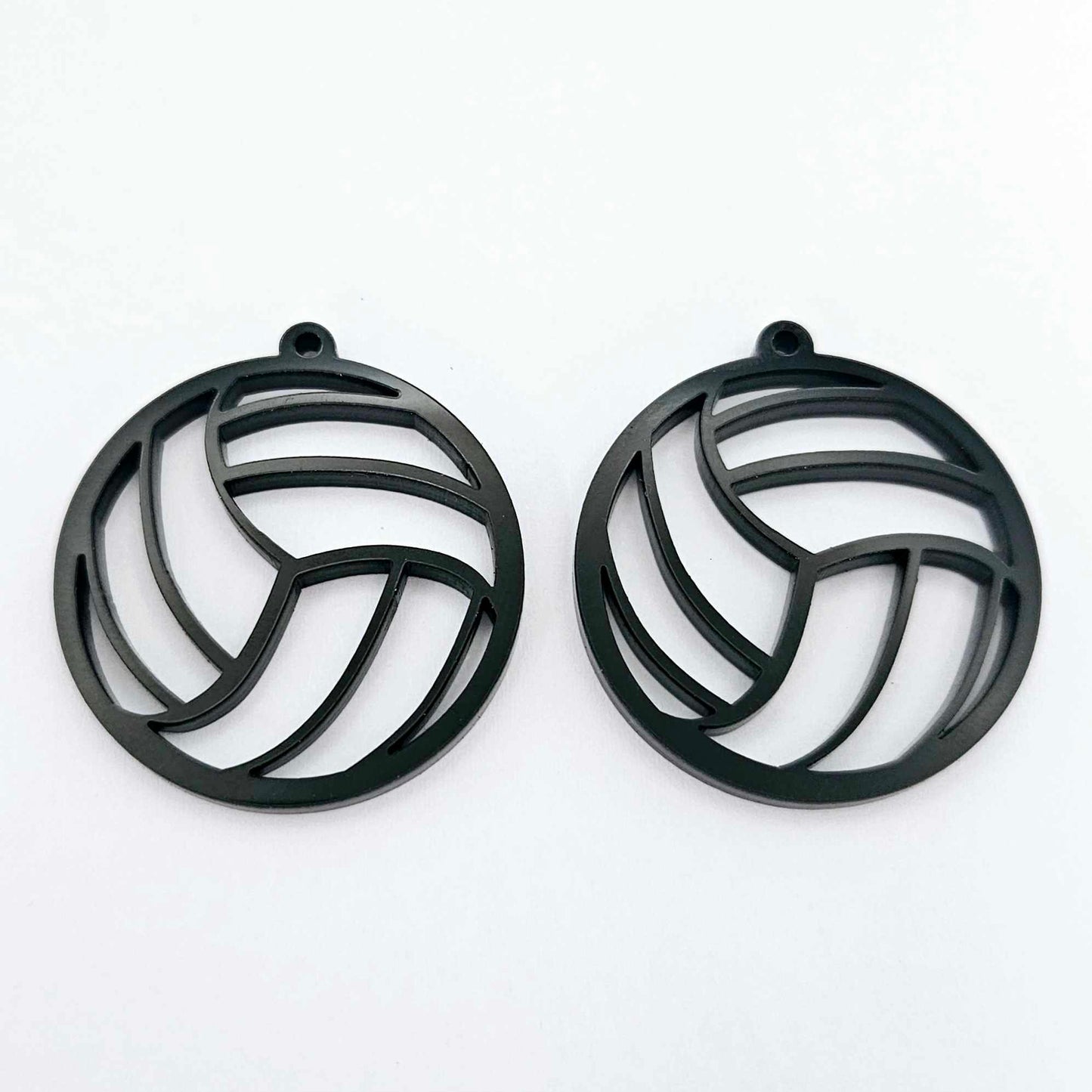 glossy black netball volleyball DIY earring supplies laser cut acrylic dangles blanks sports