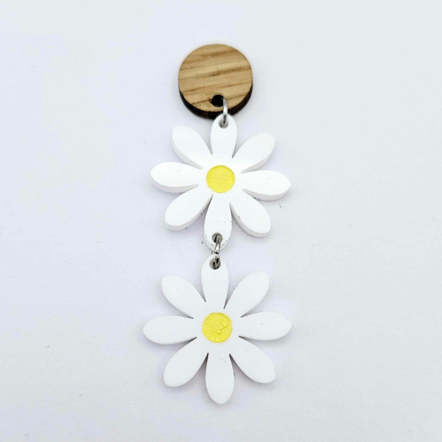 white daisy flower layered DIY earring supplies laser cut acrylic dangles blanks paint fill