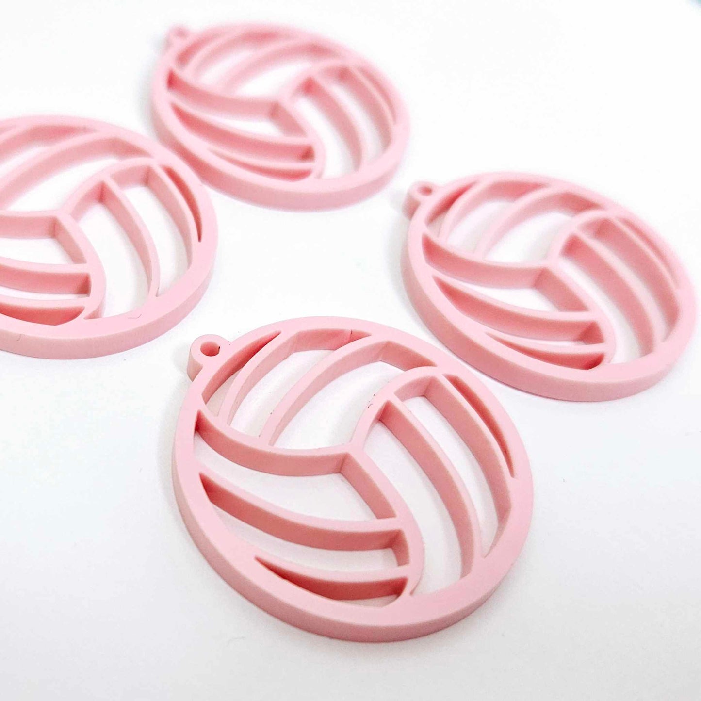 pastel pink netball volleyball sport team DIY earring supplies laser cut acrylic dangles blanks