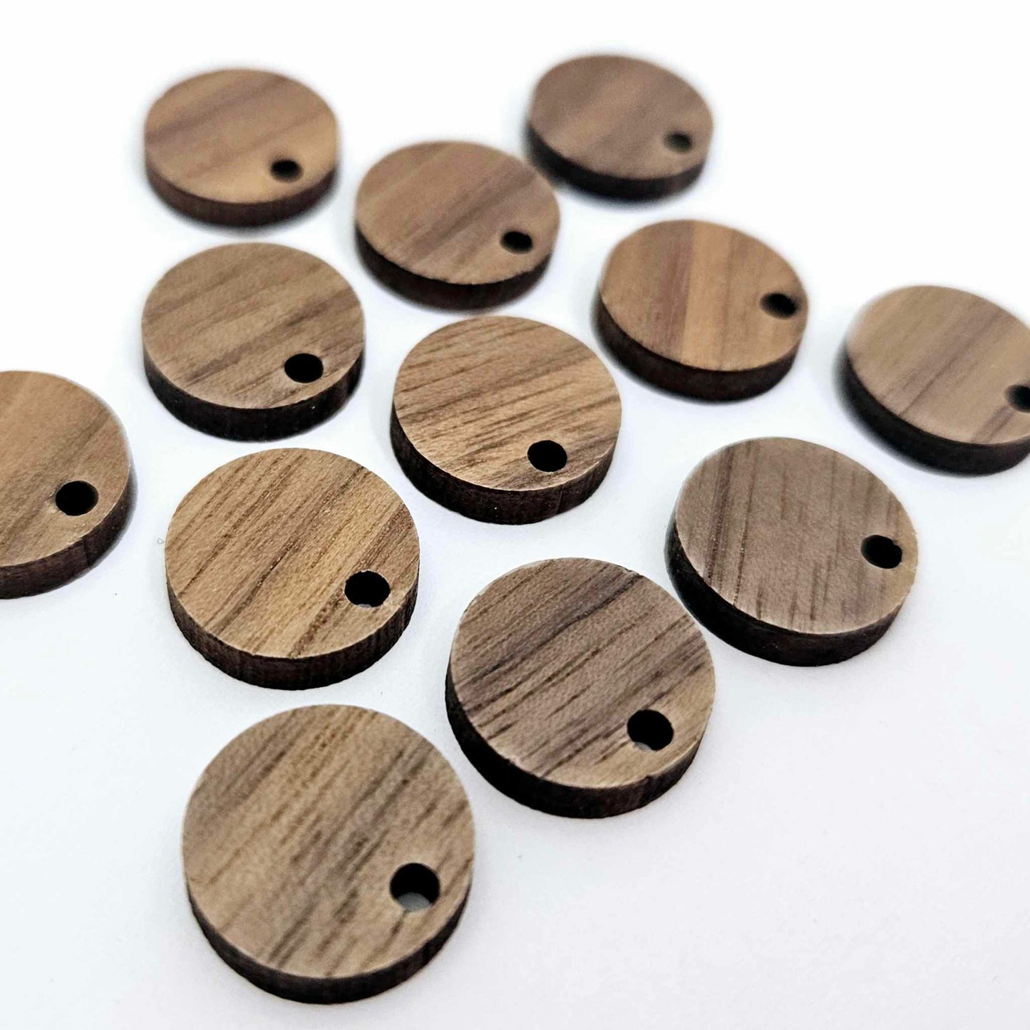 walnut dark wood veneer toppers studs DIY earring supplies laser cut acrylic dangles blanks resin clay