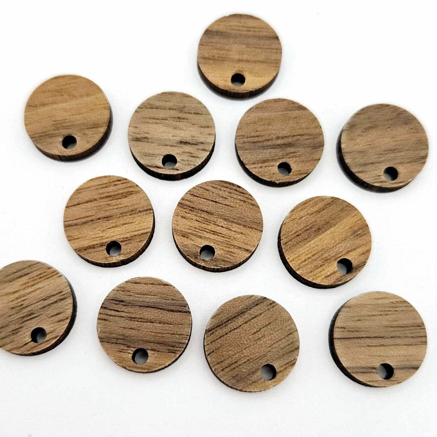walnut dark wood veneer toppers studs DIY earring supplies laser cut acrylic dangles blanks resin clay
