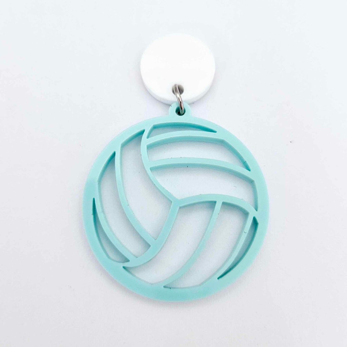pastel turquoise aqua netball volleyball sport team DIY earring supplies laser cut acrylic dangles blanks