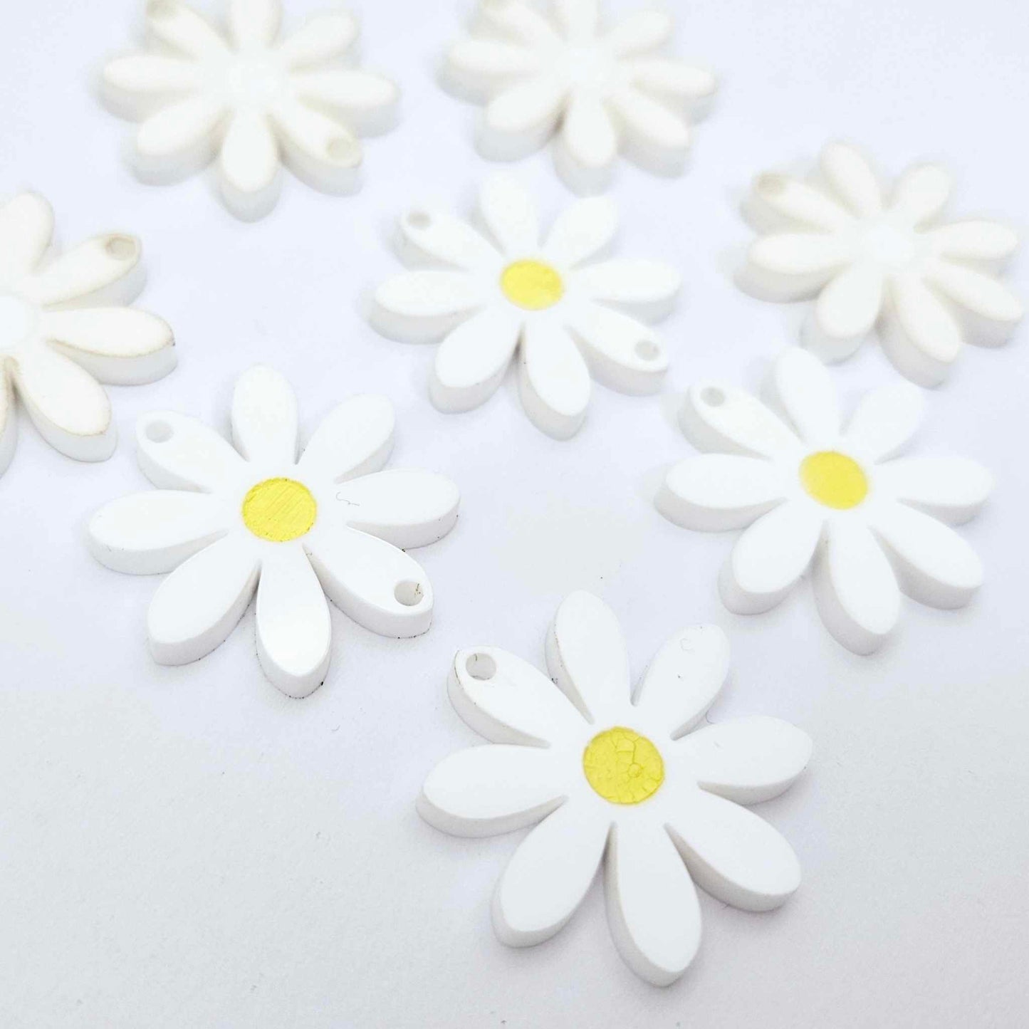 white daisy flower layered DIY earring supplies laser cut acrylic dangles blanks paint fill