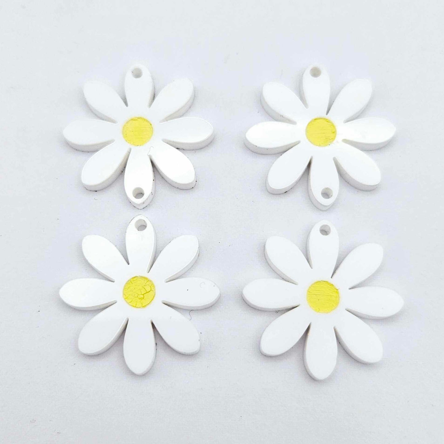 white daisy flower layered DIY earring supplies laser cut acrylic dangles blanks paint fill