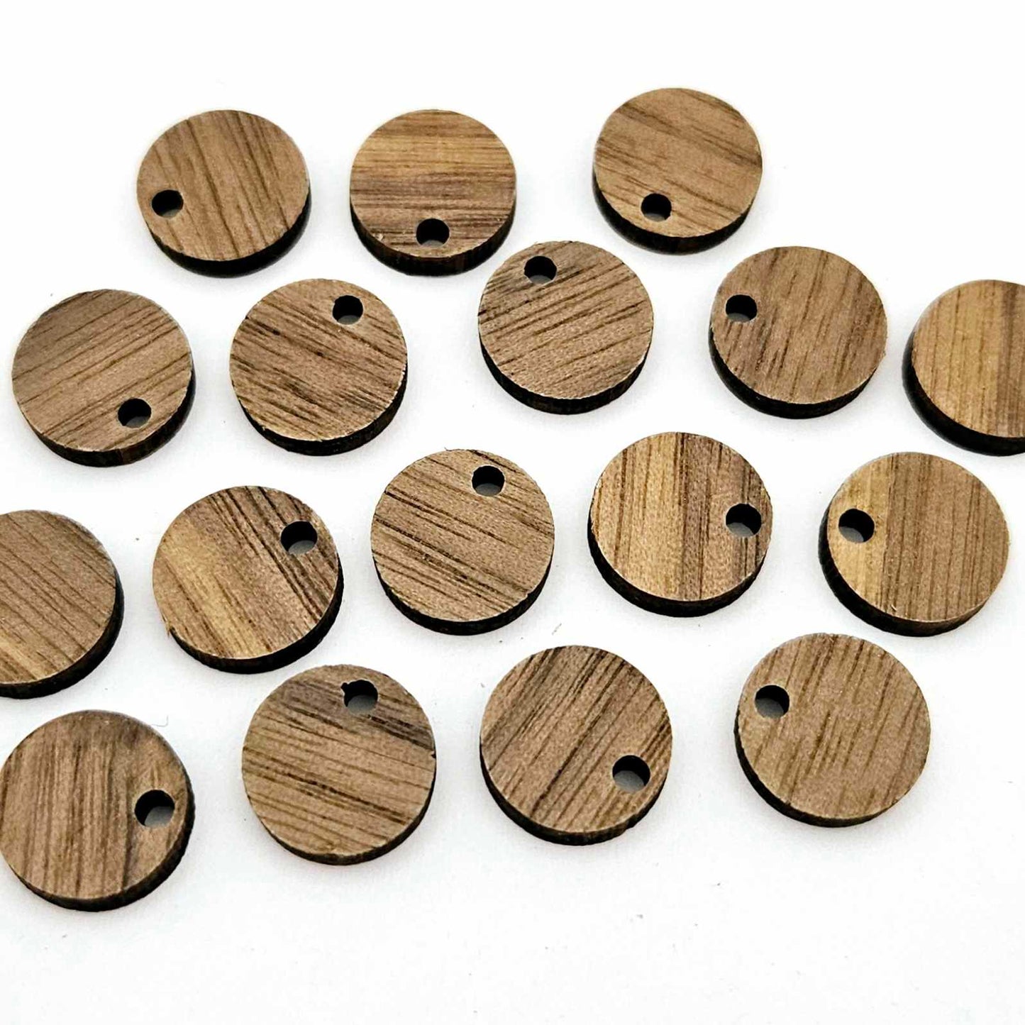 12mm walnut dark wood veneer toppers studs DIY earring supplies laser cut acrylic dangles blanks resin clay