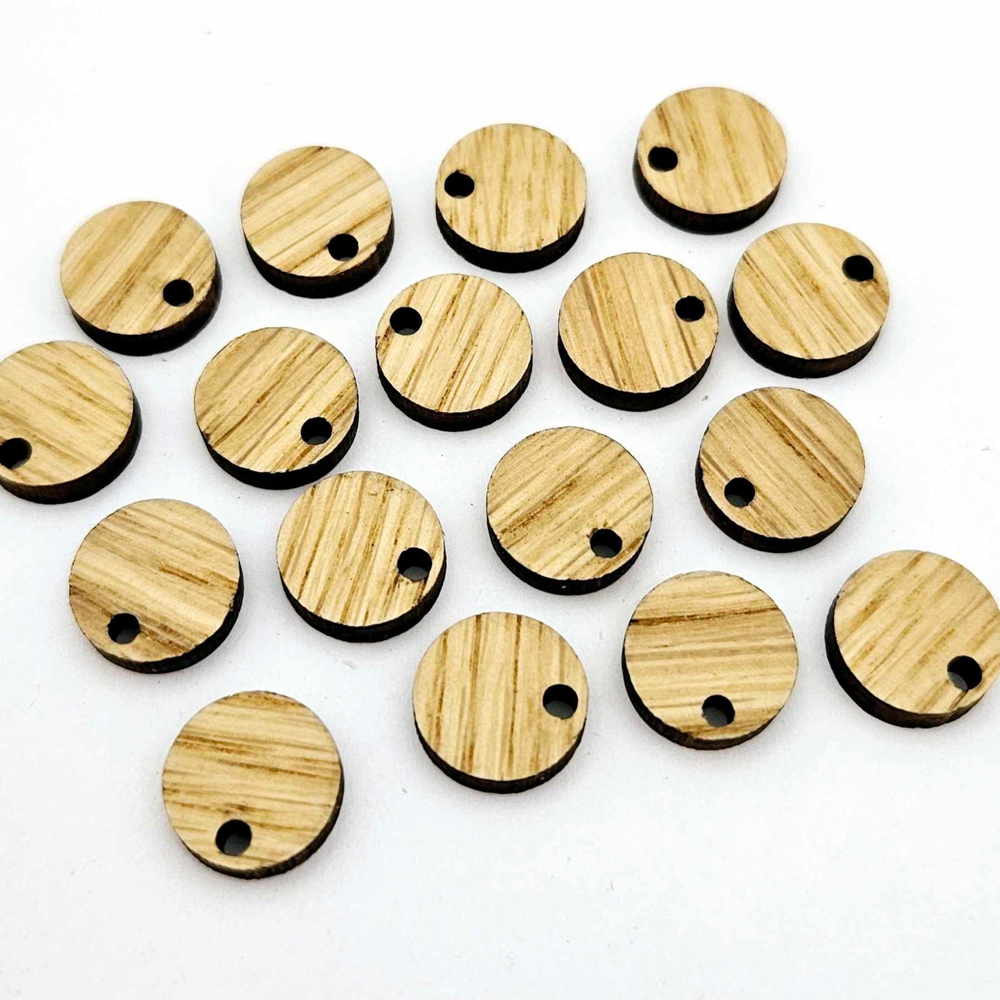 12mm oak wood veneer toppers studs DIY earring supplies laser cut acrylic dangles blanks resin clay
