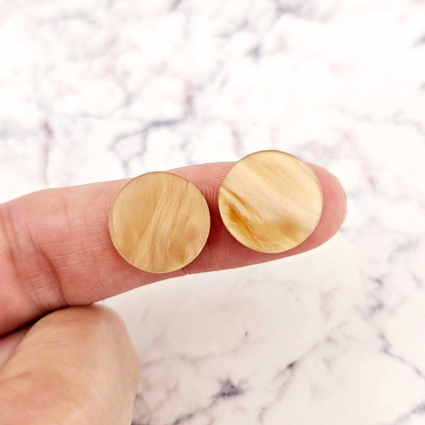 gold marble acrylic toppers, 14mm earring blanks, marble acrylic studs, round acrylic earring toppers, gold pearl acrylic, laser cut acrylic earring supplies, dangle earring toppers, DIY earring parts, jewellery making supplies Australia, small business earring blanks, marble acrylic earring components