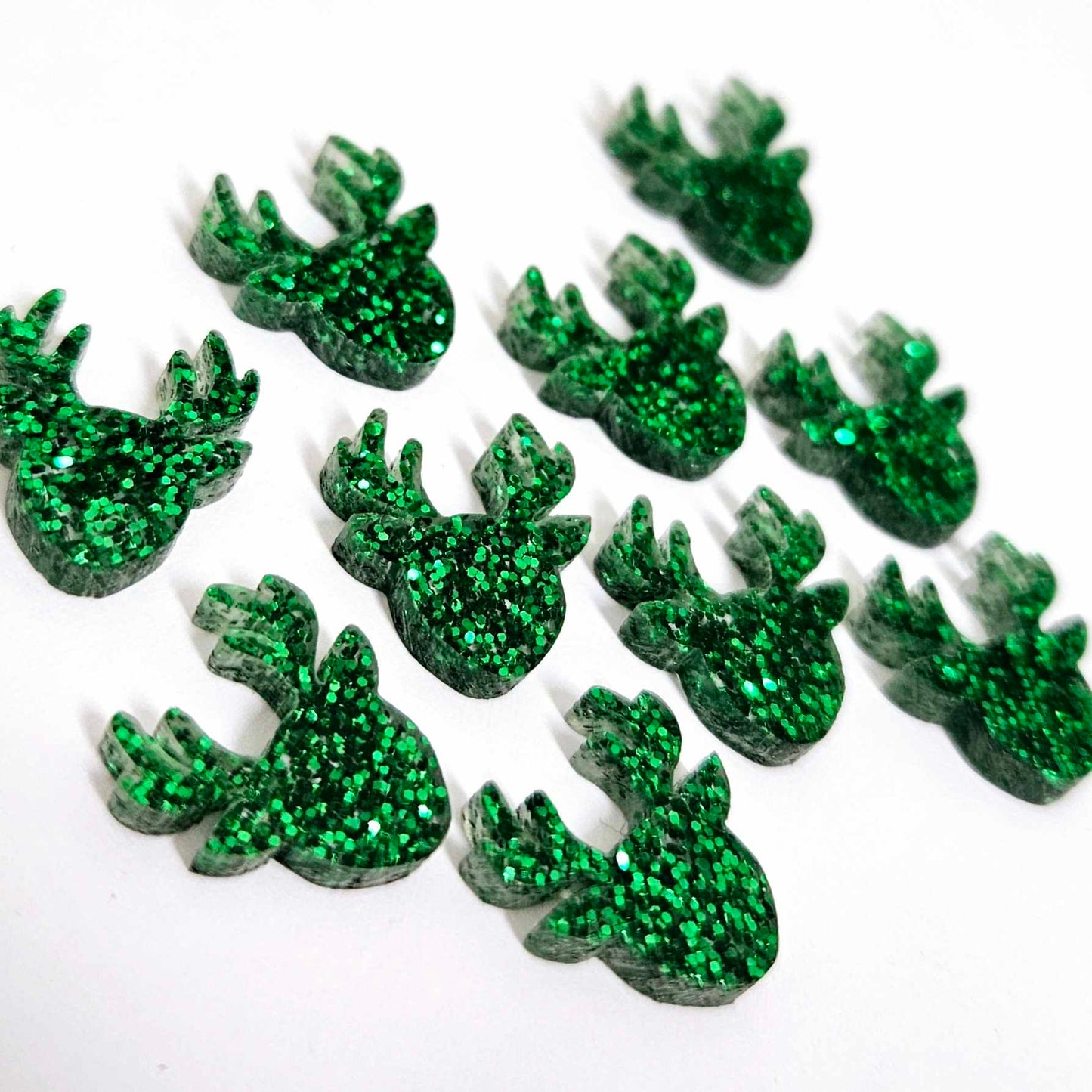 green glitter reindeer Christmas DIY earring supplies laser cut acrylic studs blanks Xmas