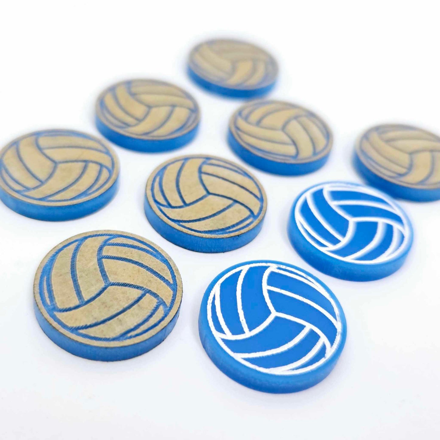 sky blue netball volleyball studs DIY earring blanks laser cut acrylic paint fill craft