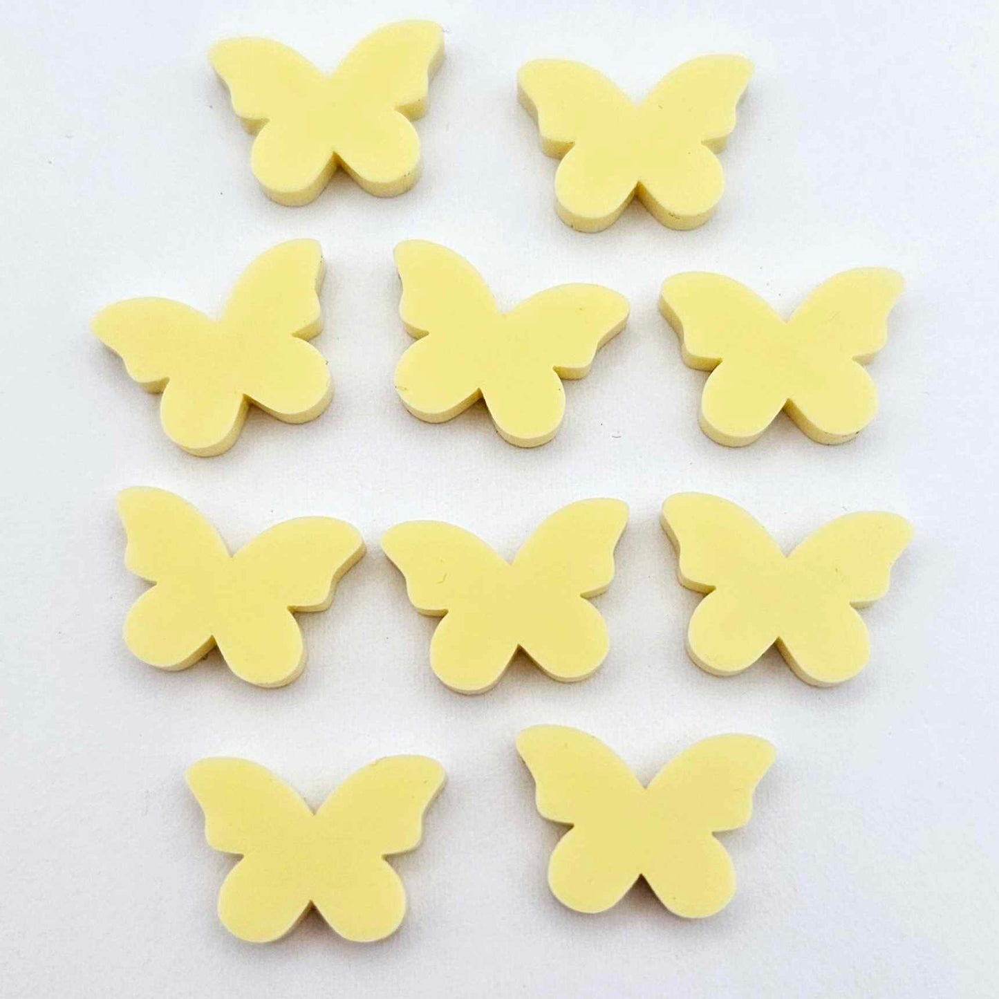 15mm PASTEL YELLOW Acrylic BUTTERFLIES