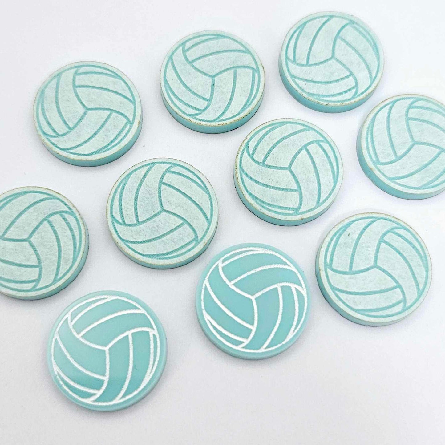 pastel turquoise aqua netball volleyball DIY earring supplies laser cut acrylic studs blanks sport team paint fill