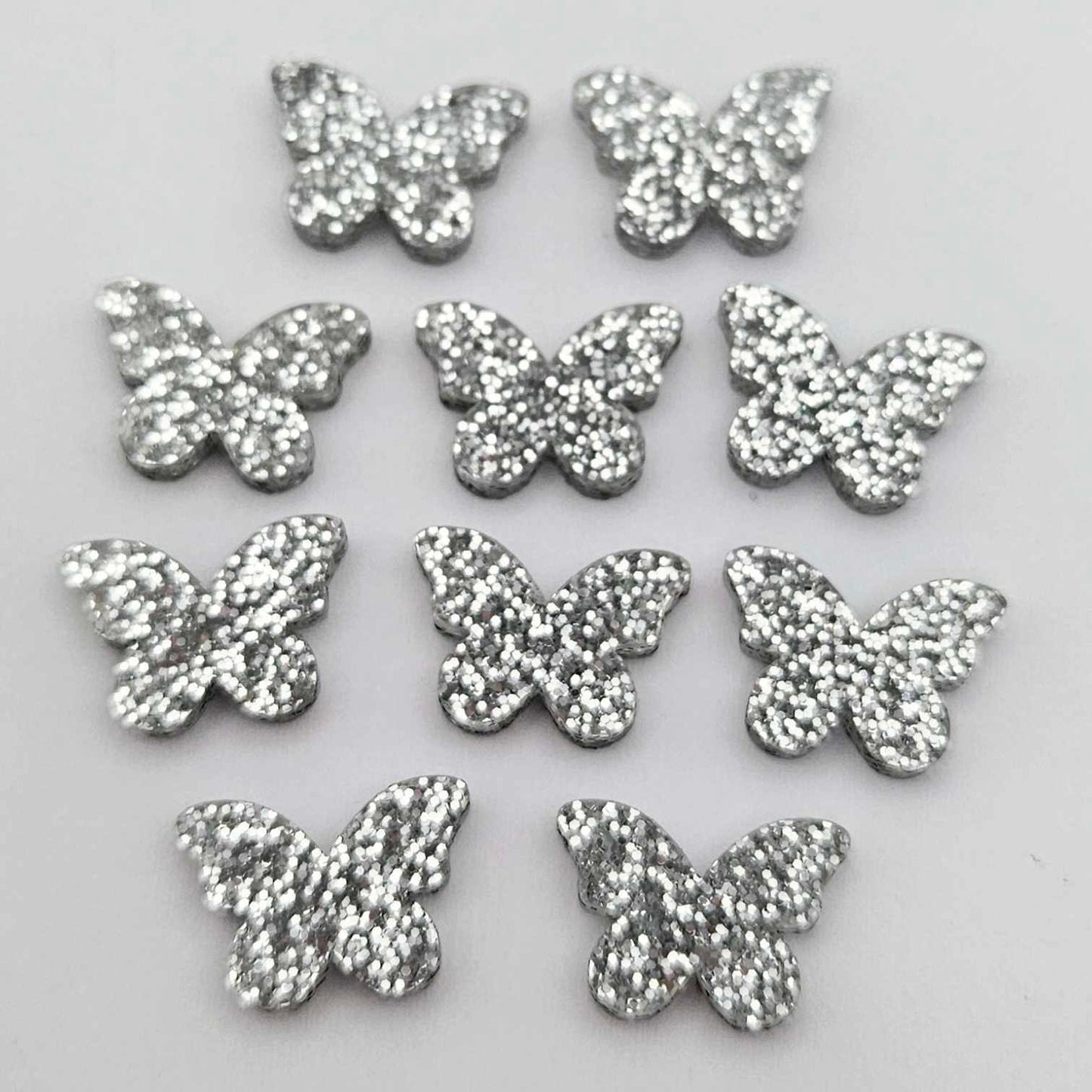 silver glitter butterfly butterflies DIY earring supplies laser cut acrylic studs blanks findings petite small kids