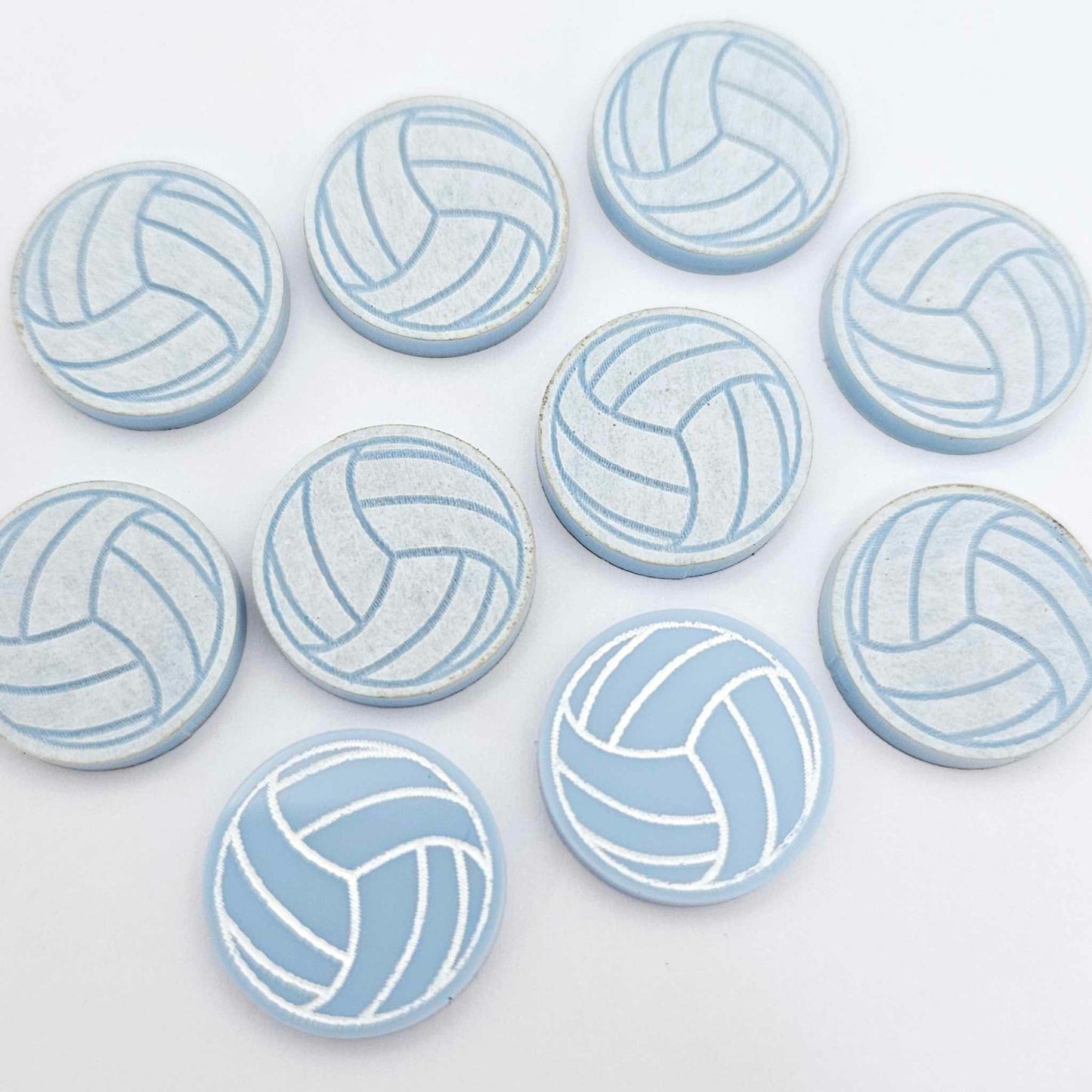 pastel blue netball volleyball DIY earring supplies laser cut acrylic studs blanks sport team paint fill engraved