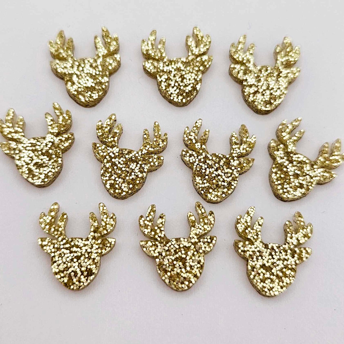 gold glitter reindeer Christmas DIY earring supplies laser cut acrylic studs blanks Xmas