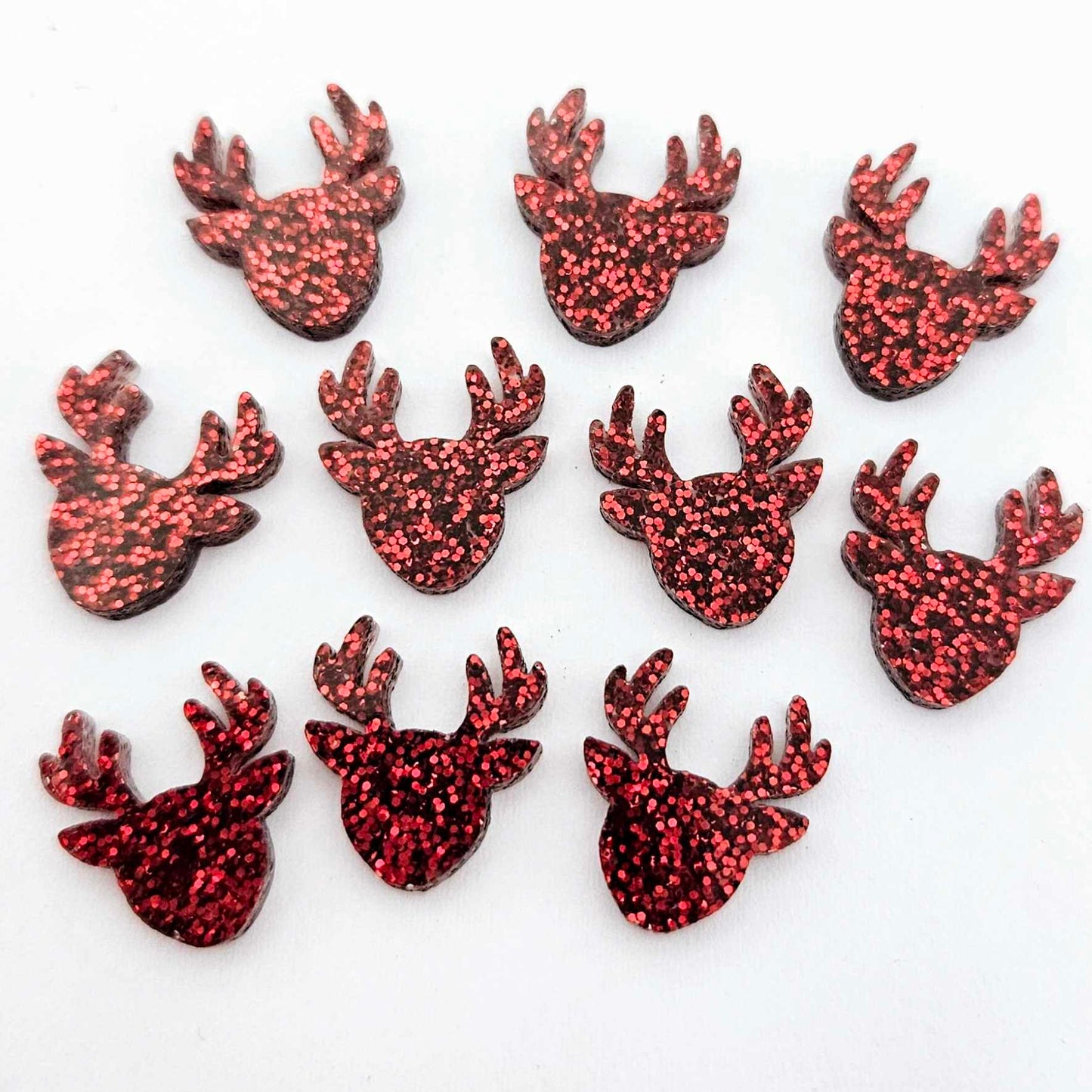 red glitter reindeer Christmas DIY earring supplies laser cut acrylic studs blanks Xmas