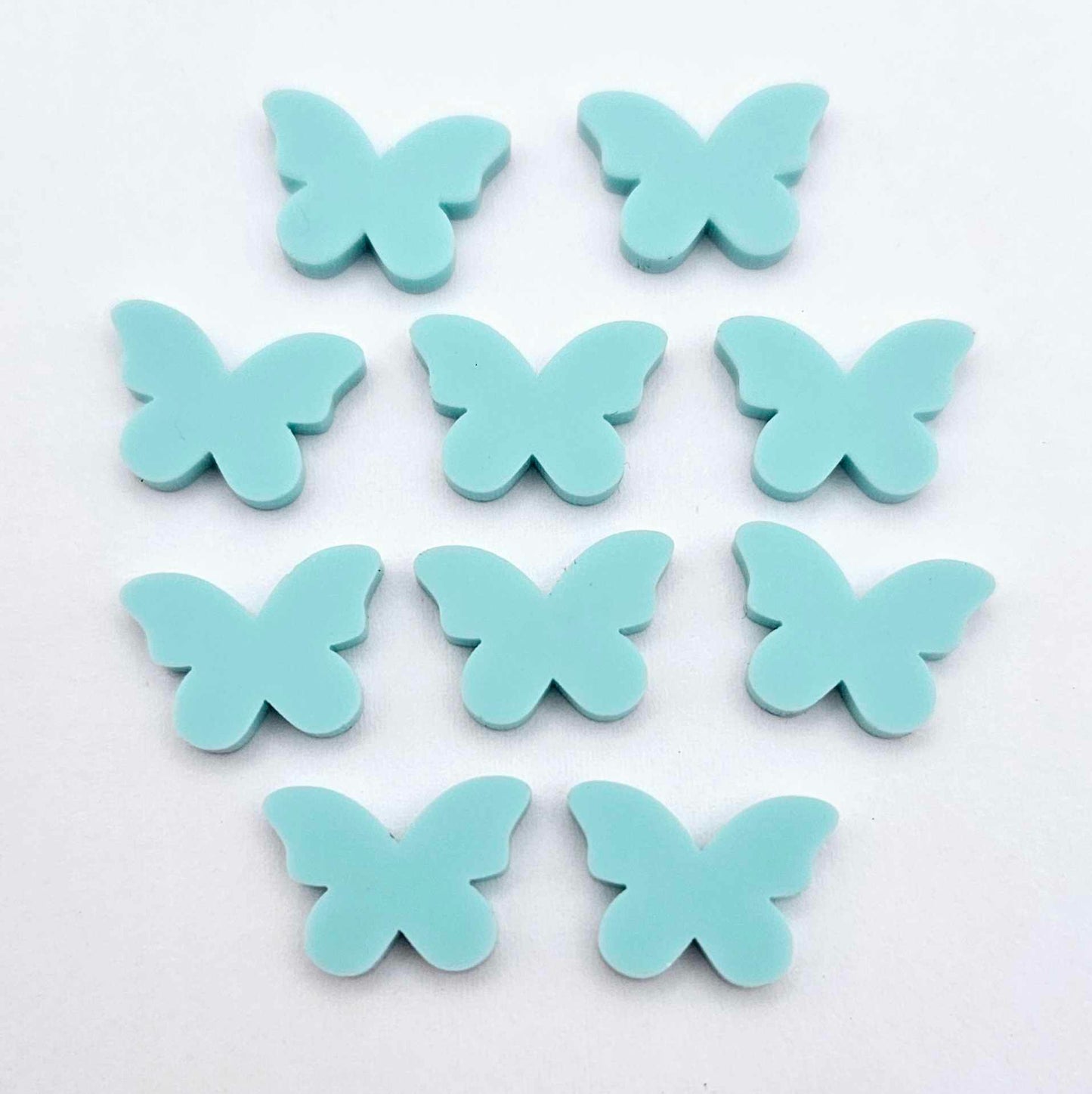 pastel aqua turquoise butterfly butterflies DIY earring supplies laser cut acrylic studs blanks findings petite small kids