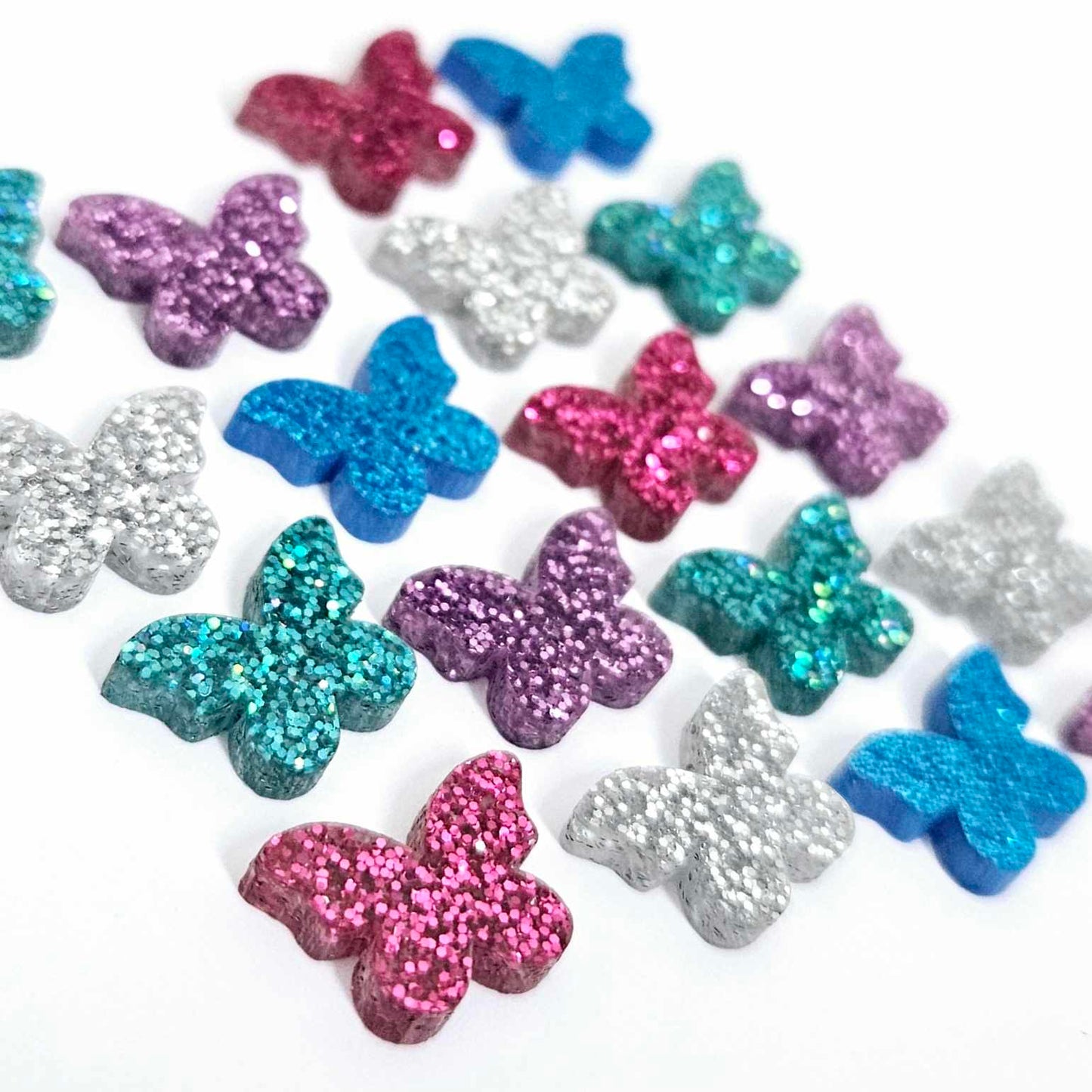 hot pink sky blue teal turquoise silver purple glitter butterfly butterflies DIY earring supplies laser cut acrylic studs blanks findings petite small kids