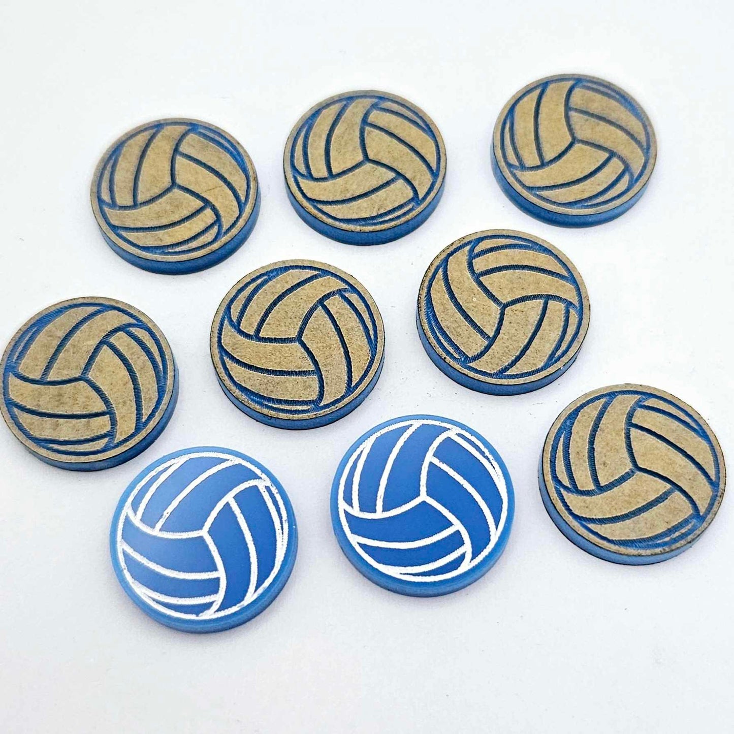 sky blue netball volleyball studs DIY earring blanks laser cut acrylic paint fill craft