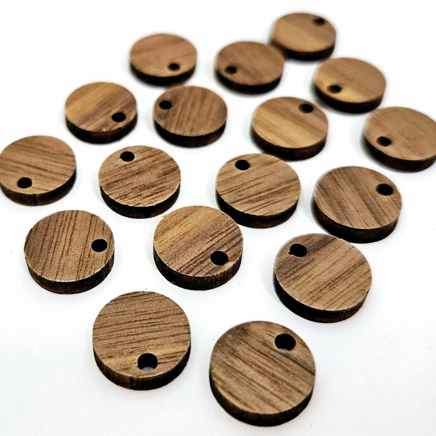 12mm walnut dark wood veneer toppers studs DIY earring supplies laser cut acrylic dangles blanks resin clay