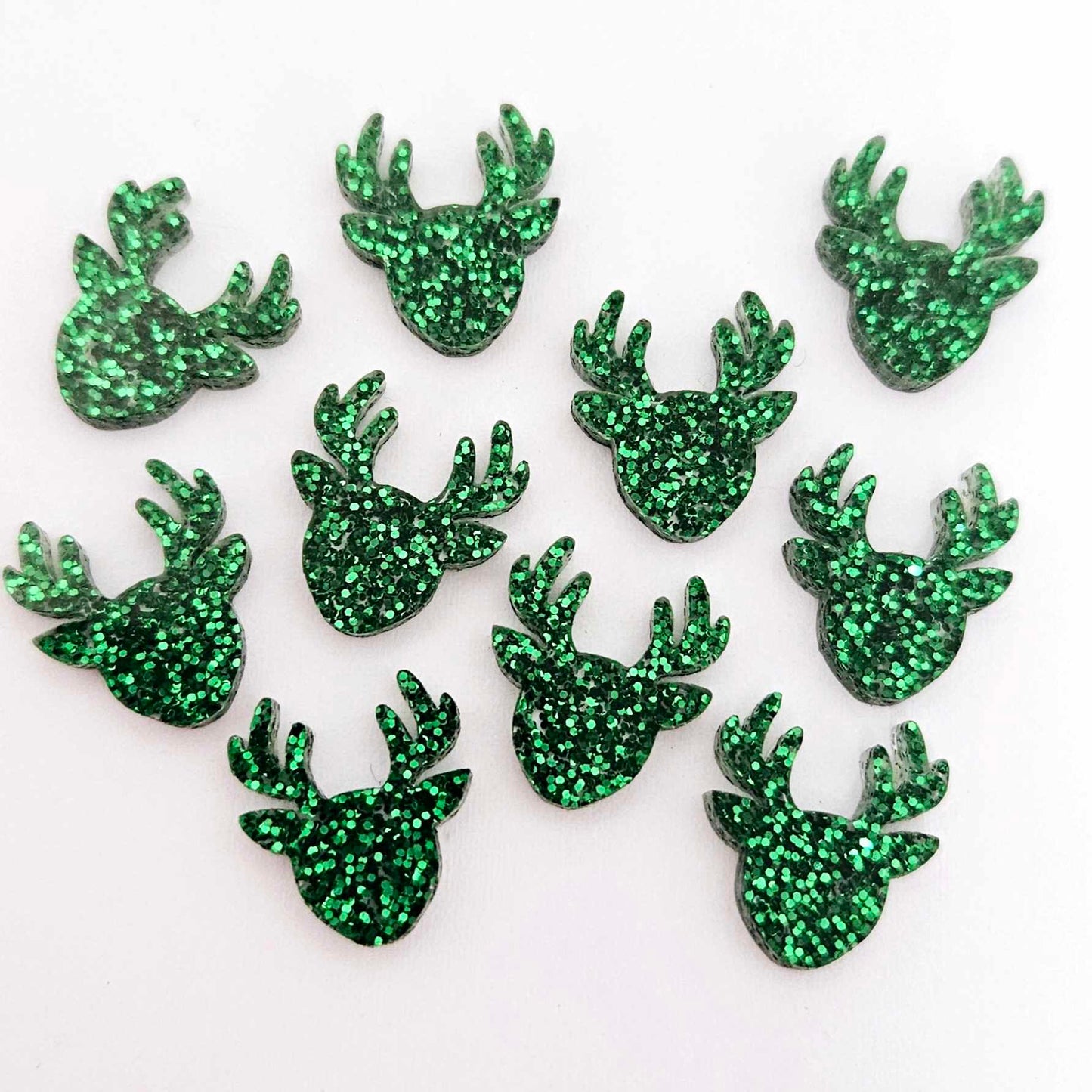 green glitter reindeer Christmas DIY earring supplies laser cut acrylic studs blanks Xmas