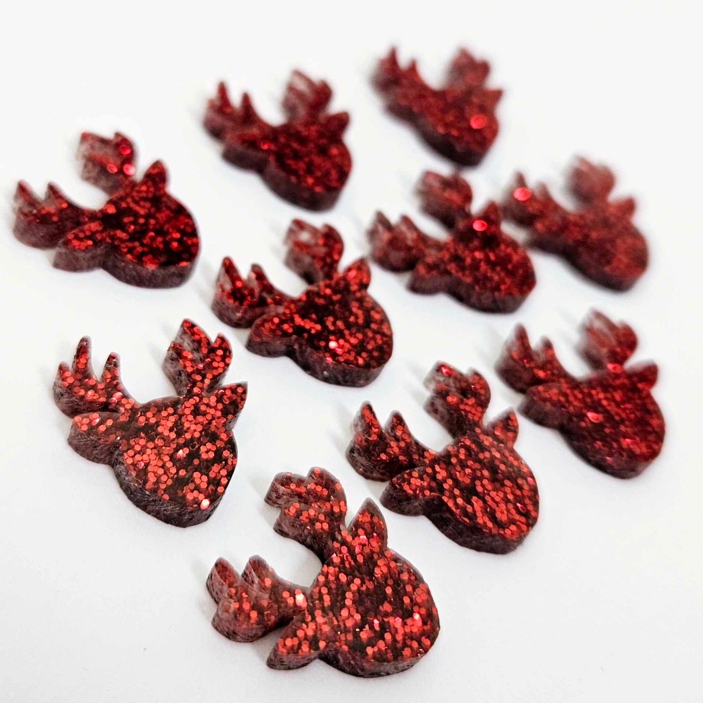 red glitter reindeer Christmas DIY earring supplies laser cut acrylic studs blanks Xmas