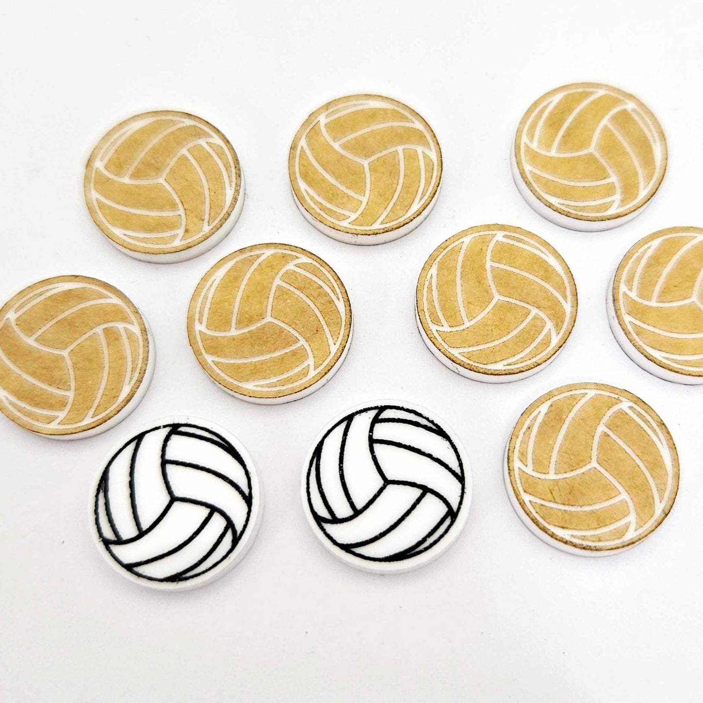 white netball volleyball DIY earring supplies laser cut acrylic studs blanks sport team paint fill engraved