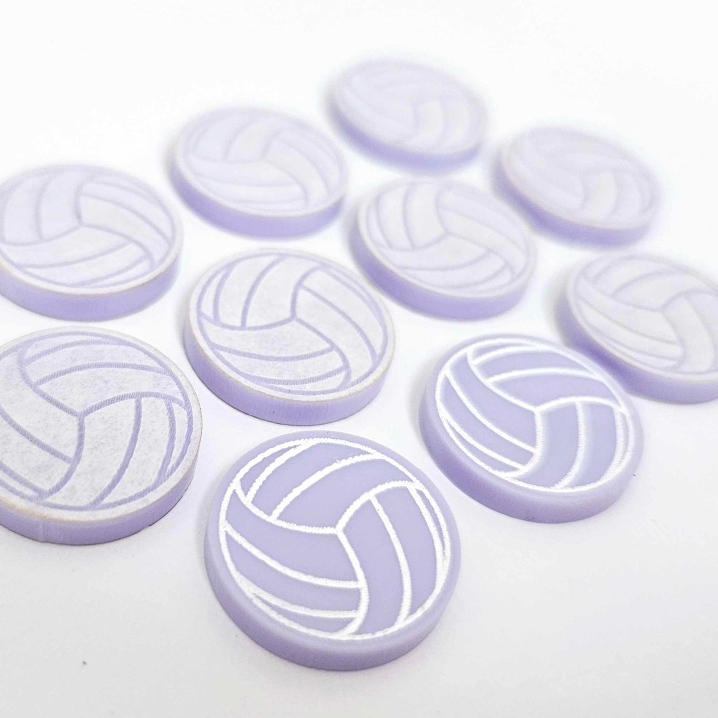 pastel purple netball volleyball DIY earring supplies laser cut acrylic studs blanks sport team paint fill engraved