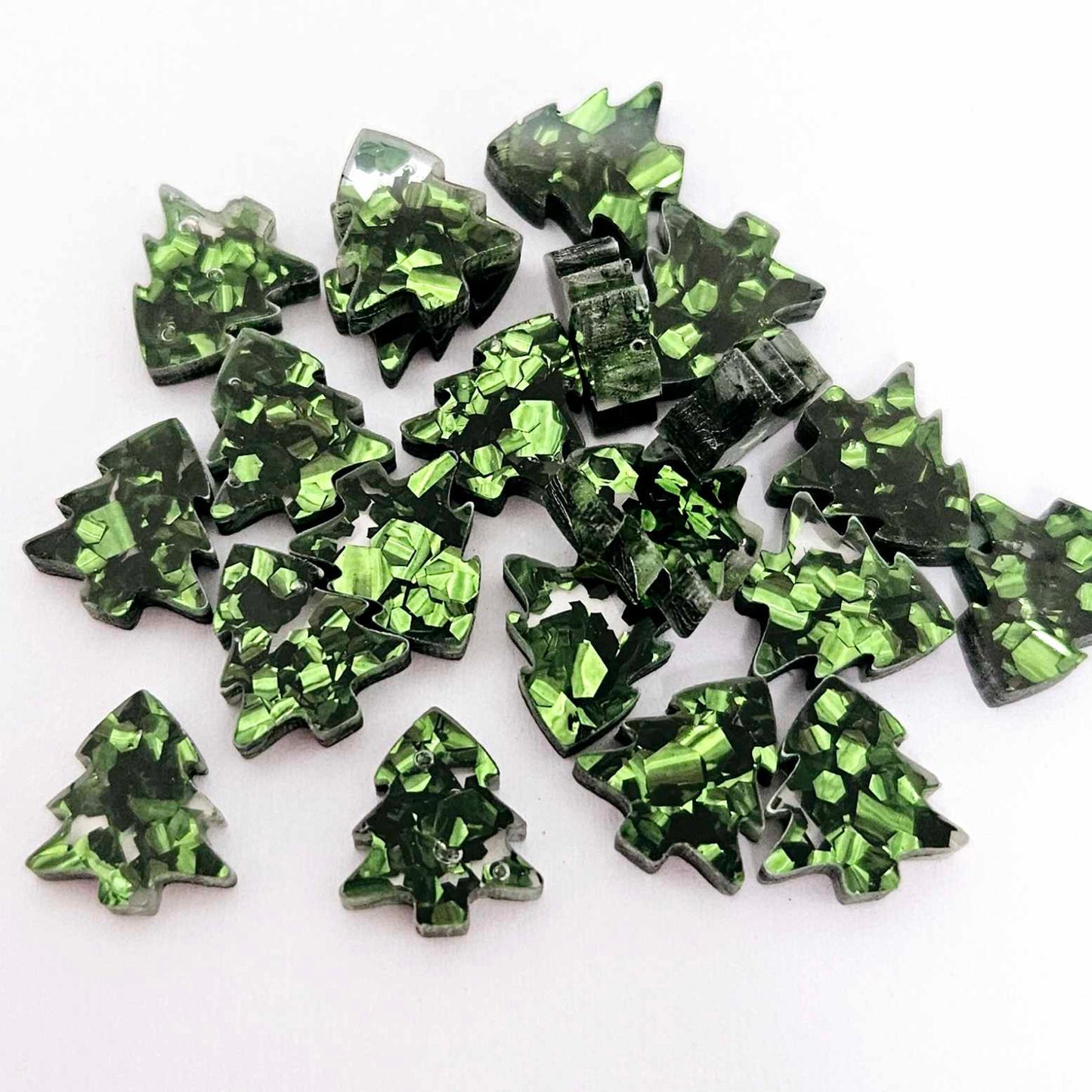 chunky green glitter Christmas Xmas tree petite small kids DIY earring supplies laser cut acrylic studs blanks