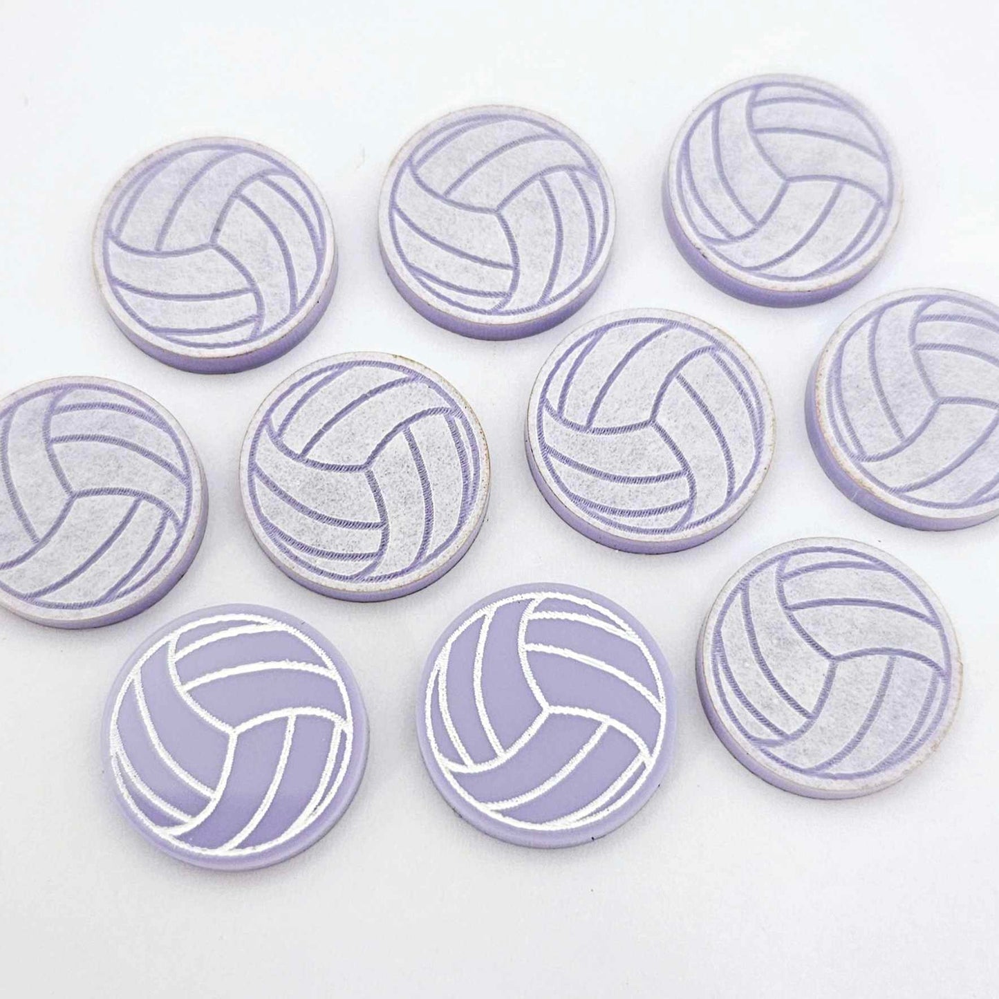 pastel purple netball volleyball DIY earring supplies laser cut acrylic studs blanks sport team paint fill engraved