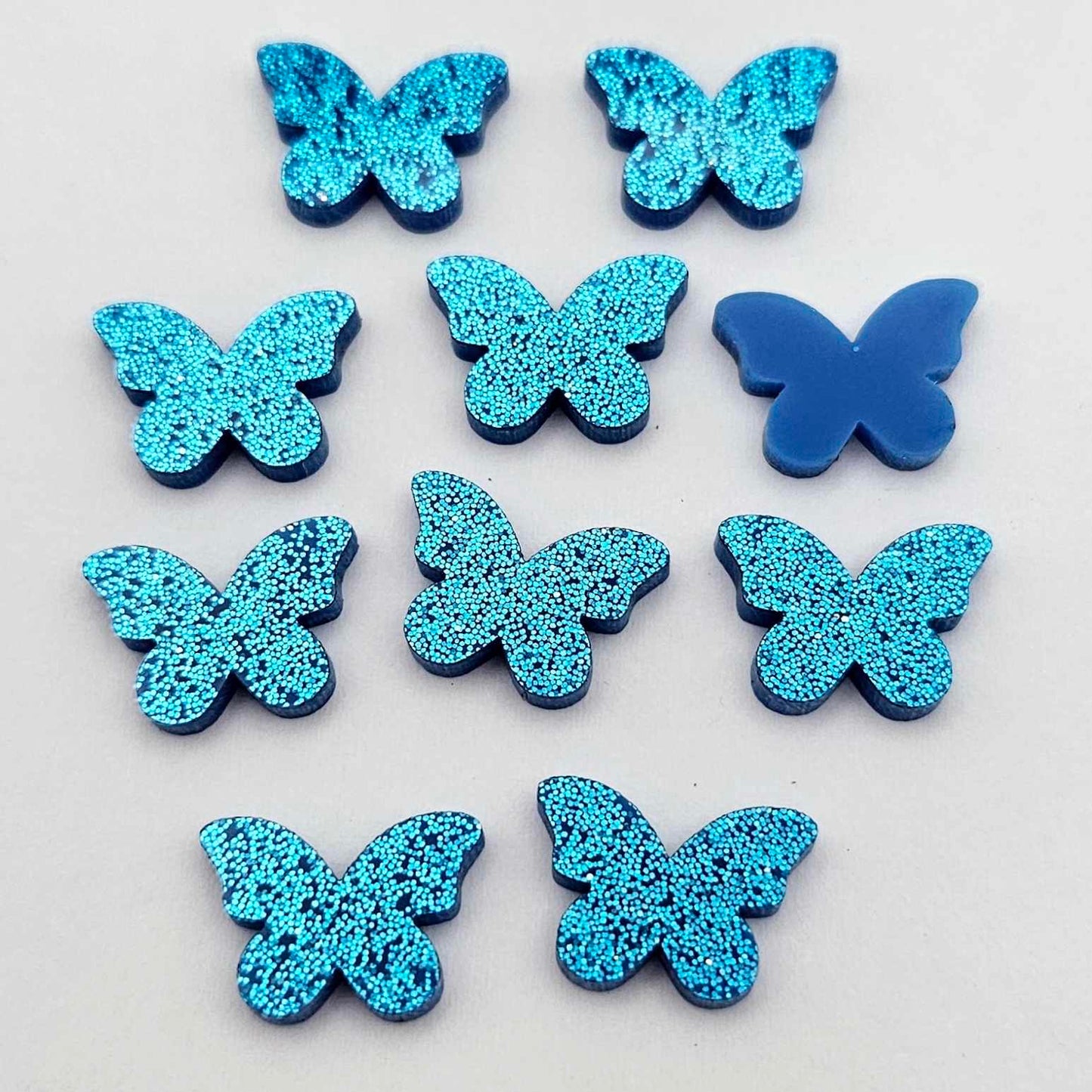 sky blue glitter butterfly butterflies DIY earring supplies laser cut acrylic studs blanks findings petite small kids