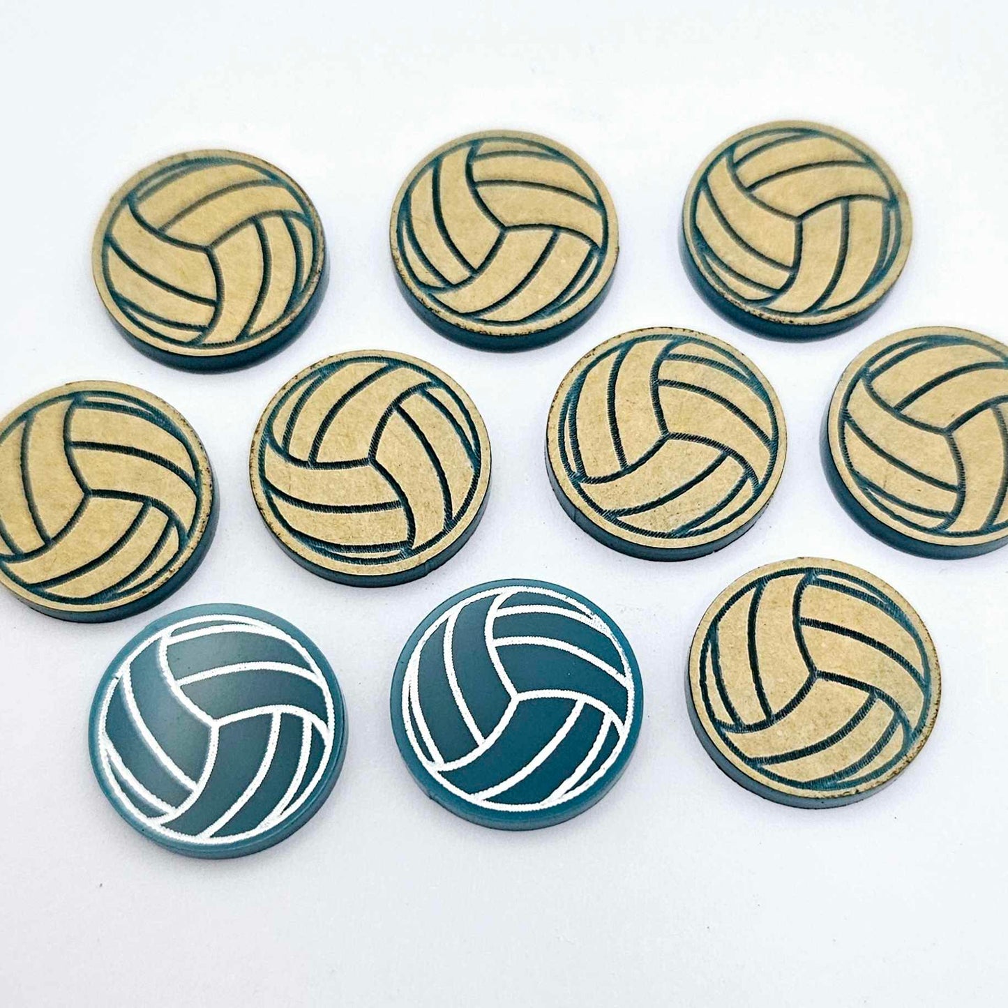 turquoise teal netball volleyball DIY earring supplies laser cut acrylic studs blanks sport team paint fill engraved