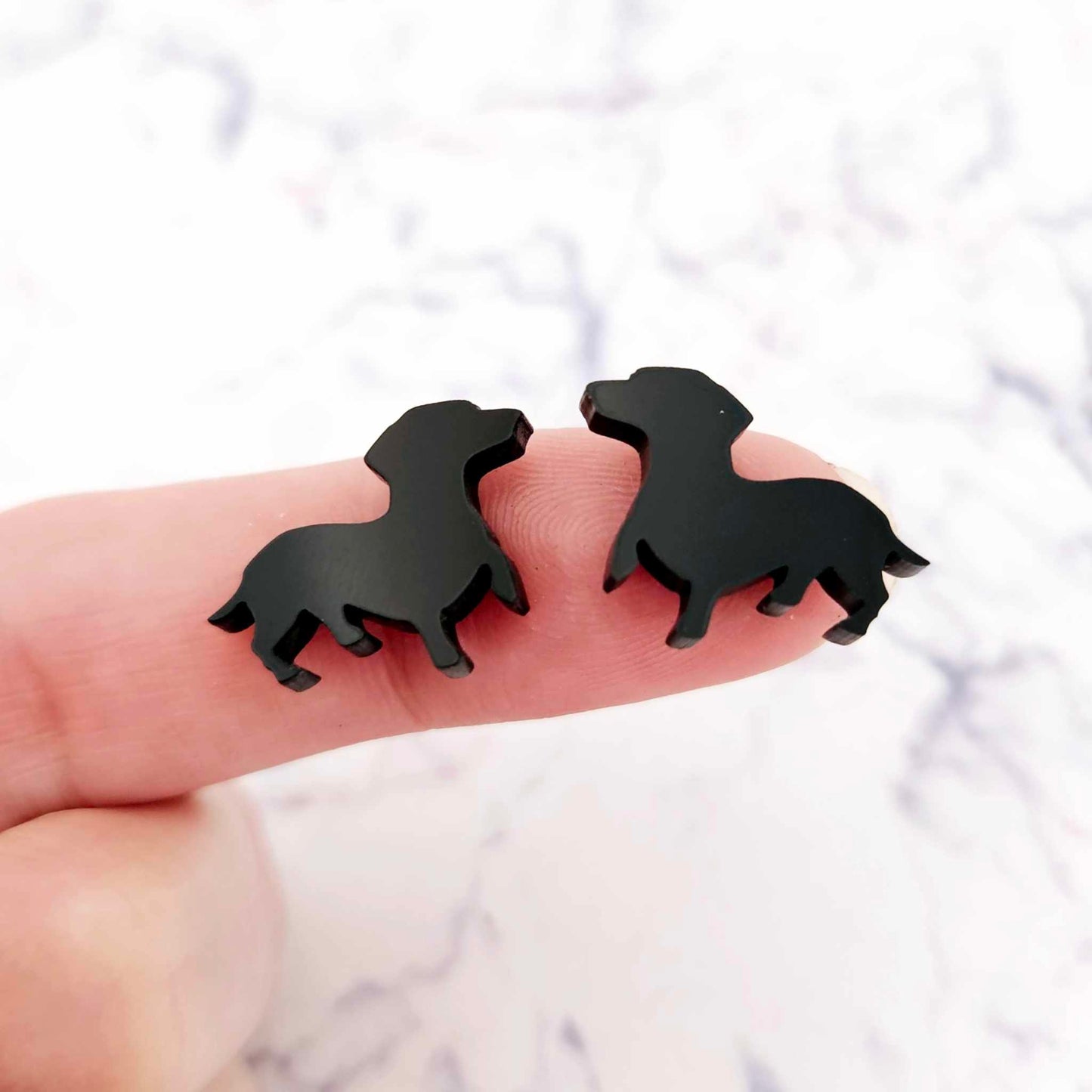 black chocolate brown copper glitter gold marble caramel brown dachshund sausage dog dachies DIY earring supplies laser cut acrylic studs blanks mixed pack